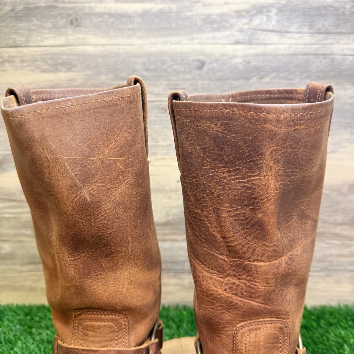 Frye Women - Size 8.5M - Brown Leather Harness Moto Boots 77300