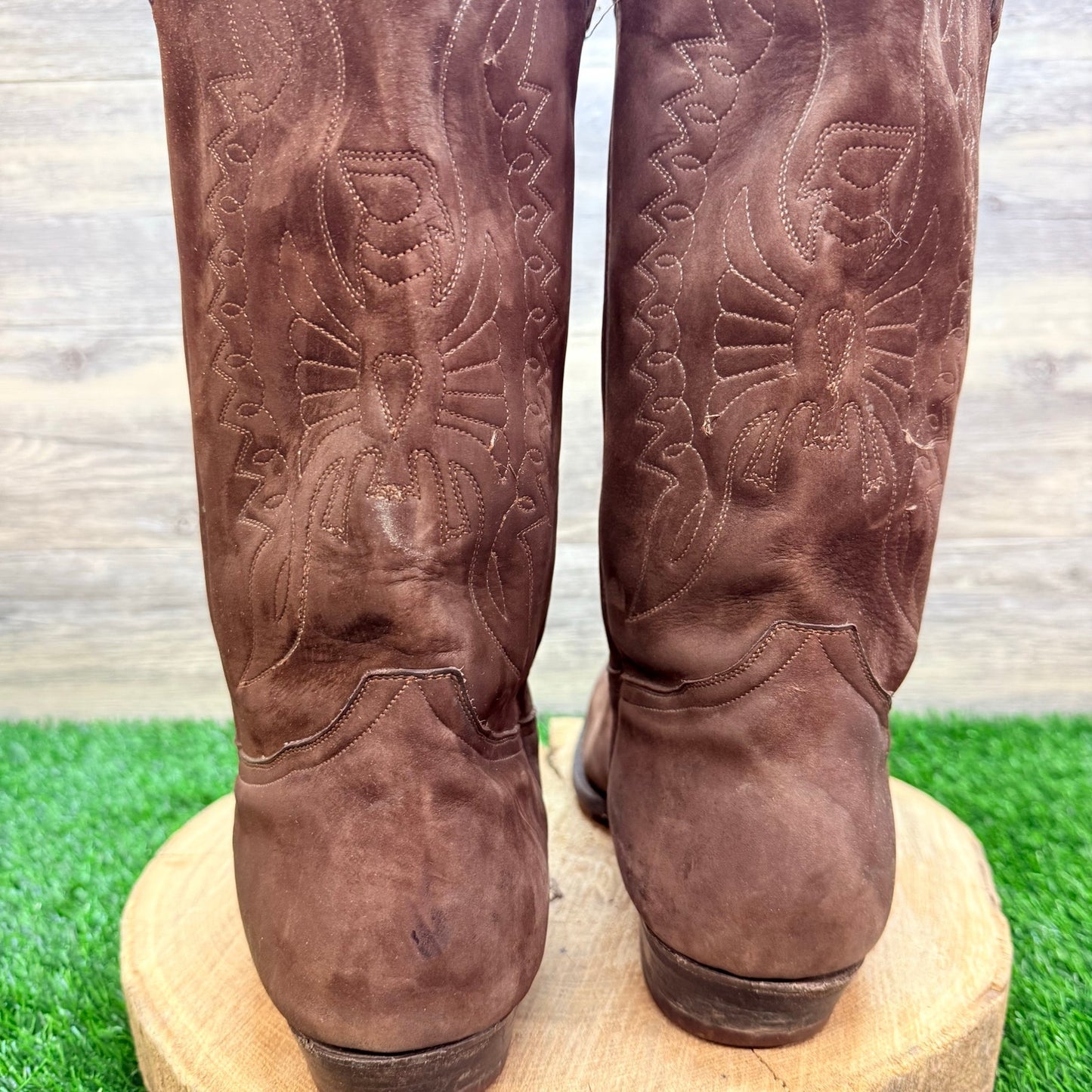 Rudel Men - Size 12.5EE - Dark Brown Suede Pointed Cowboy Boots