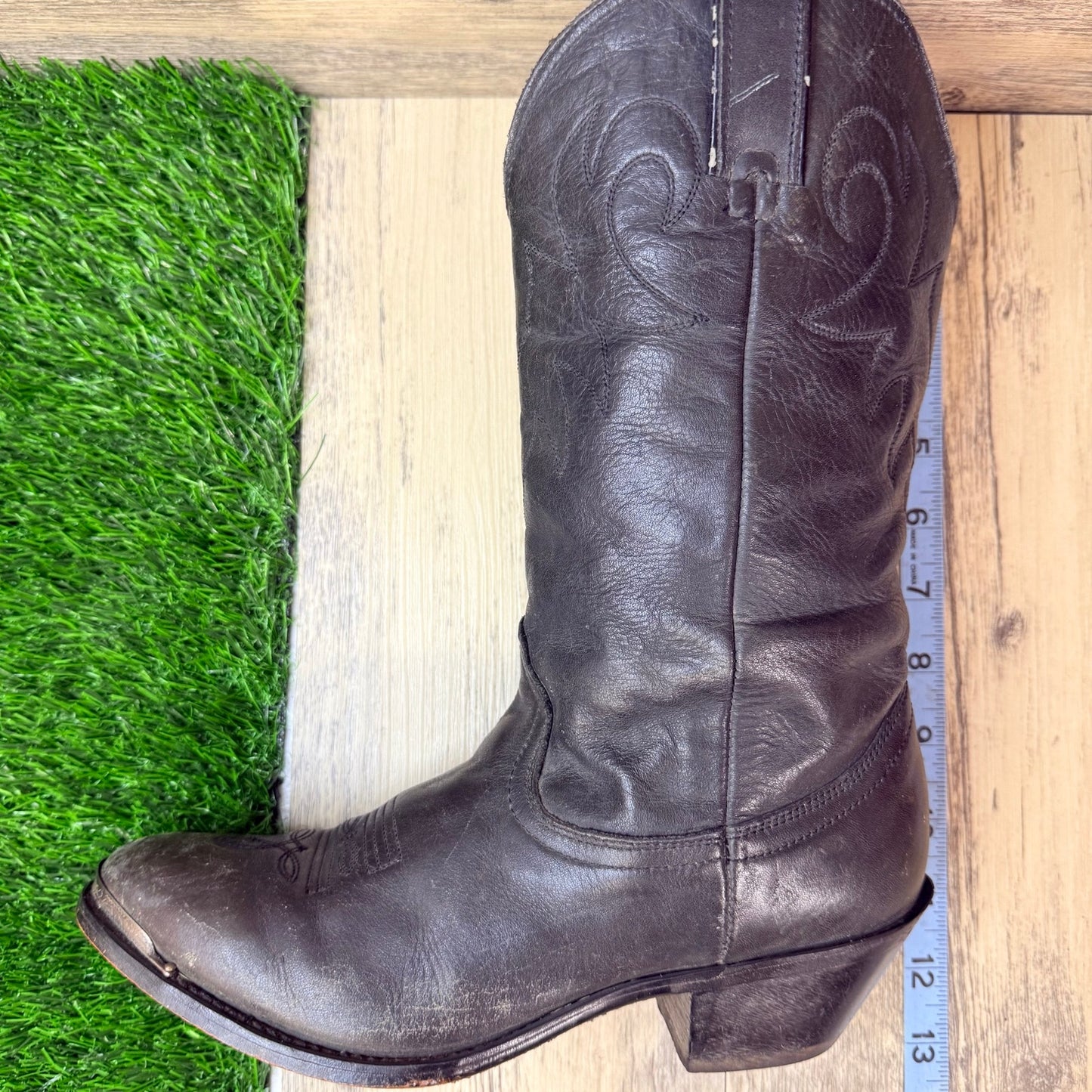 Durango Women - Size 7M - Vintage Black Toe Plate Western Cowboy Boots RP540
