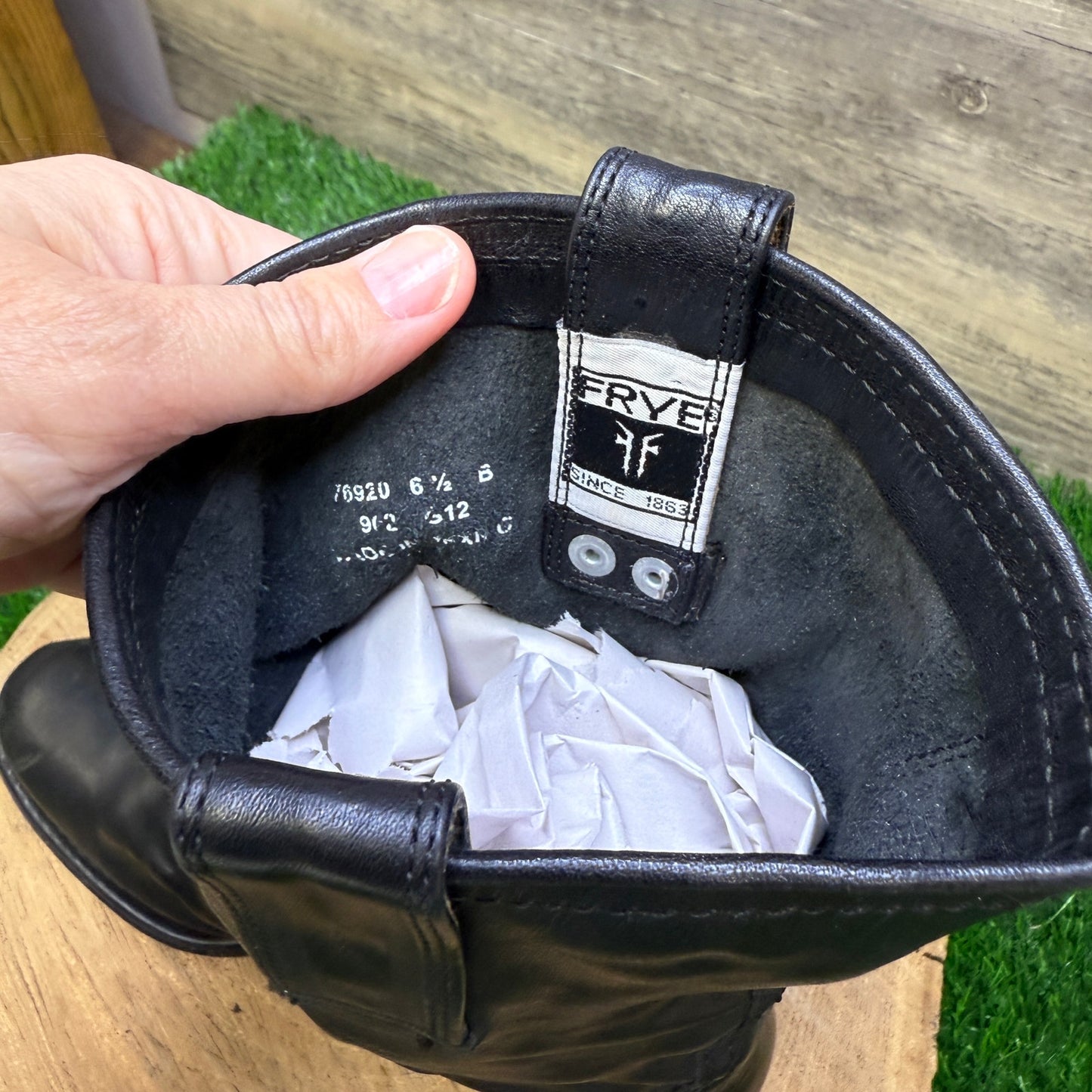 Frye Women - Size 6.5B - Black Martina Engineer Moto Boots Style 76920