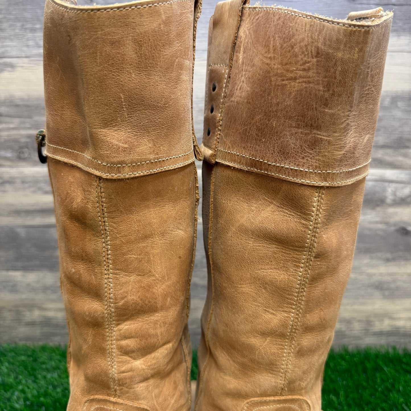 Destroy Women - Size 8 - Tan Tall Moto Boots