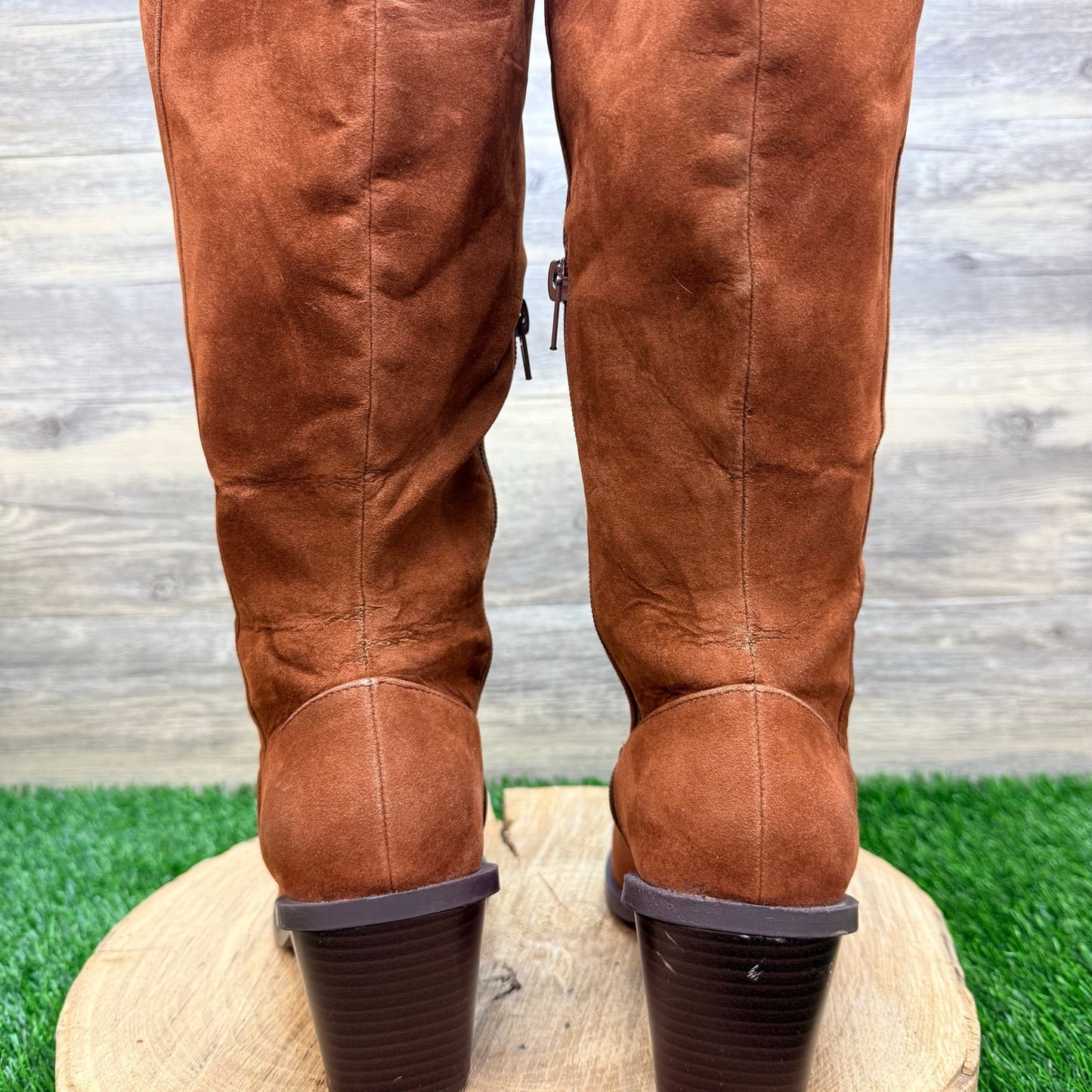 Just Fab Women - Size 7.5 - Tan Faux Suede Tall Boots Raine