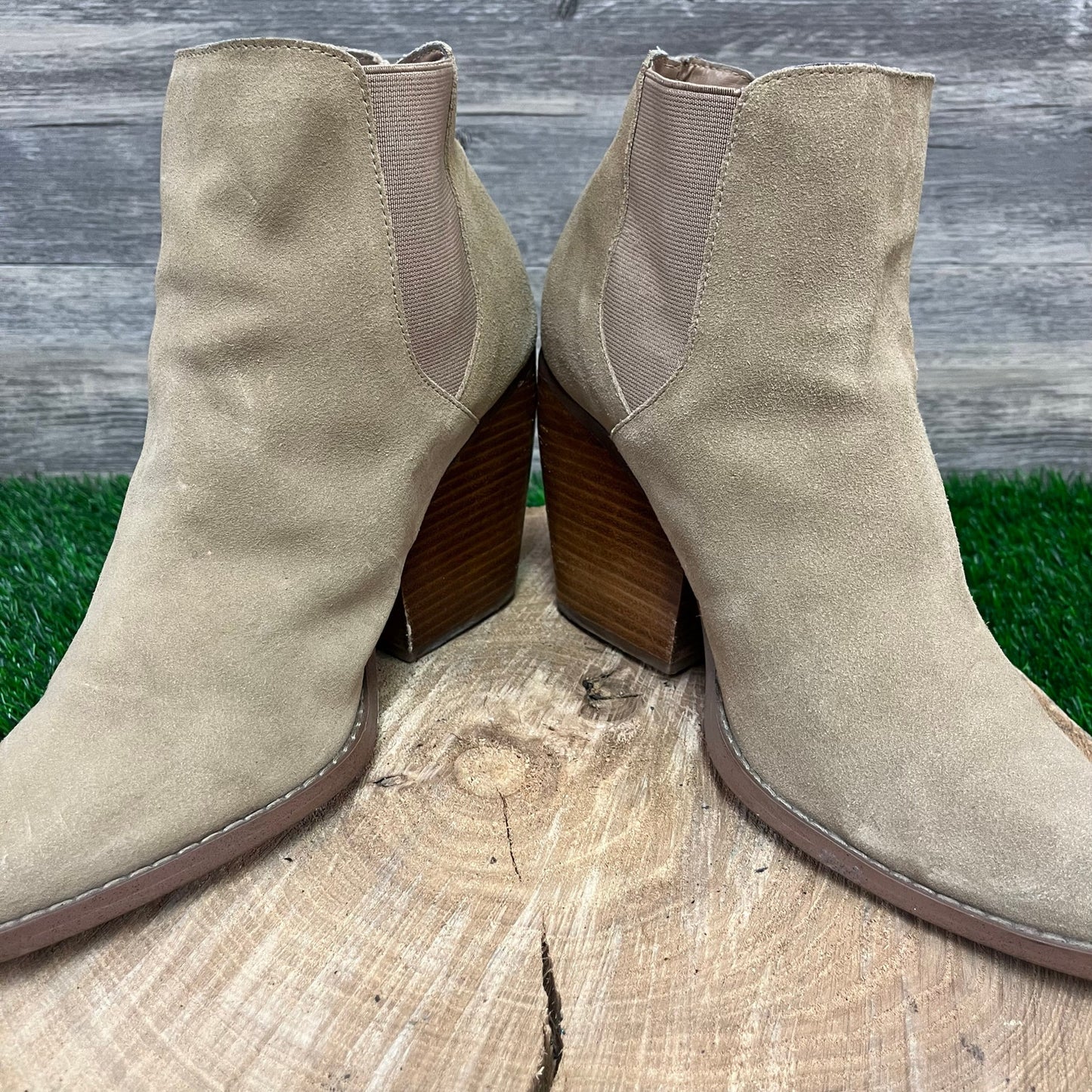 BP Women - Size 10 - Tan Suede Ankle Boots Style 58665