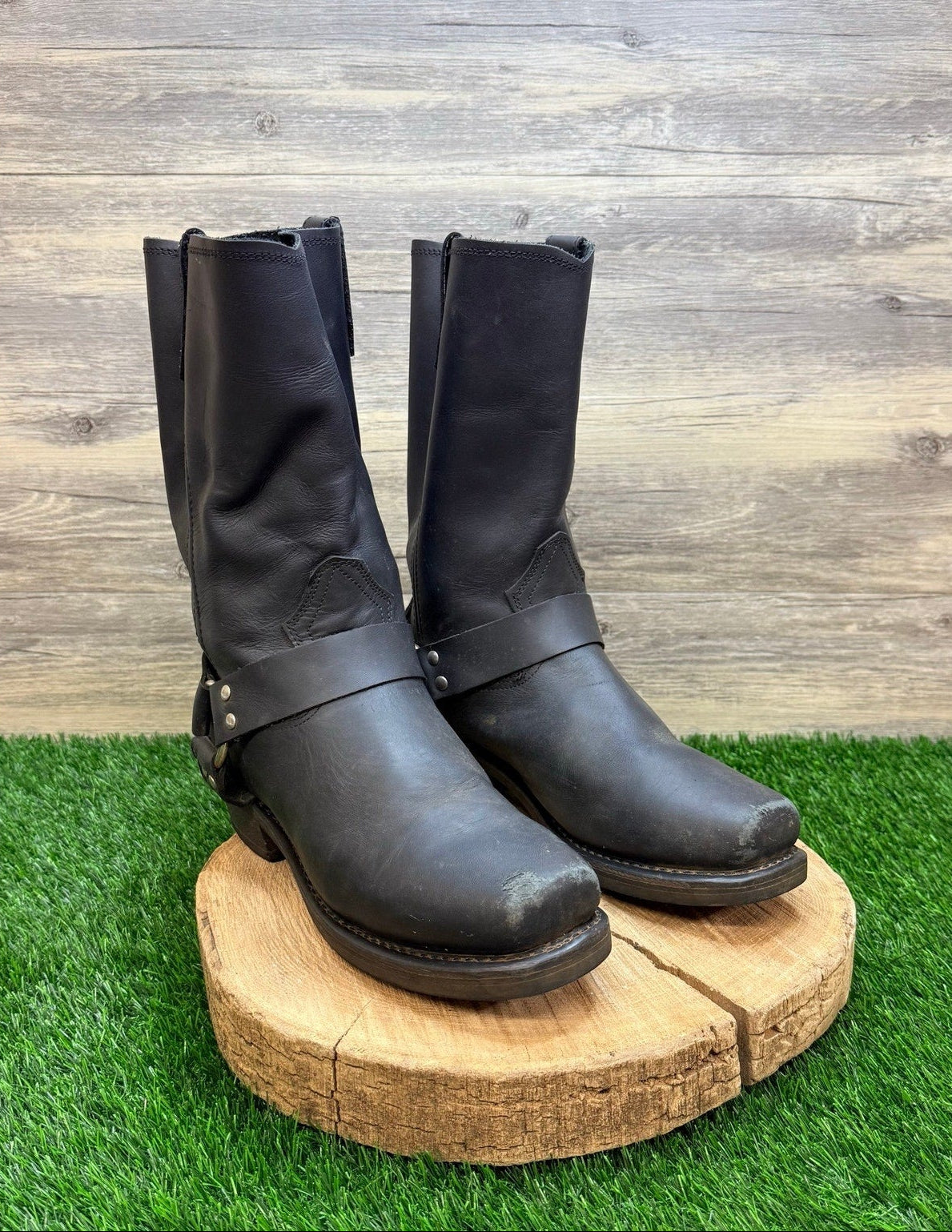 Dingo Men - Size 11.5D - Black Harness Square Moto Boots DI19057
