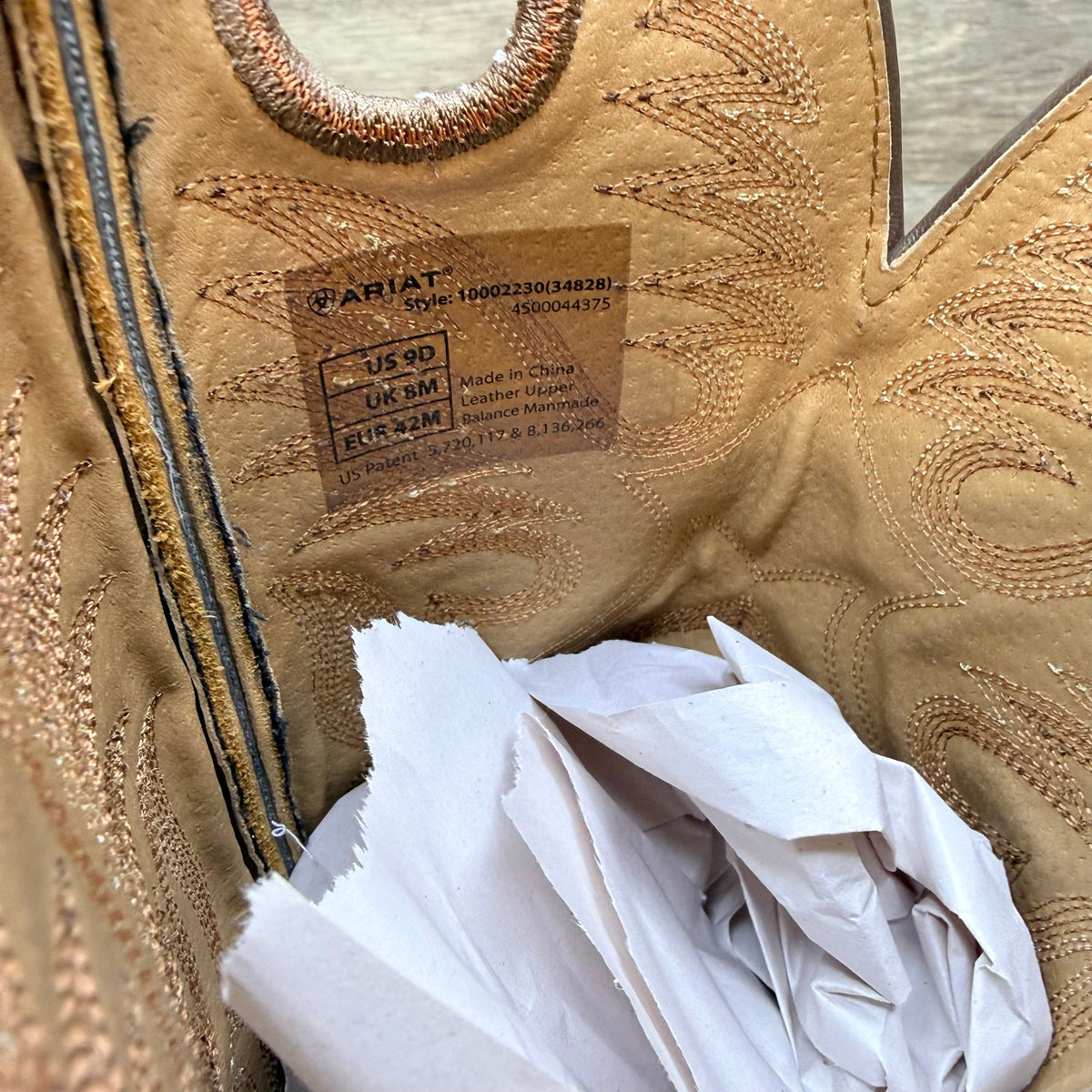 Ariat Men - Size 9D - Tan / Brown Square Toe Western Cowboy Boots 10002230
