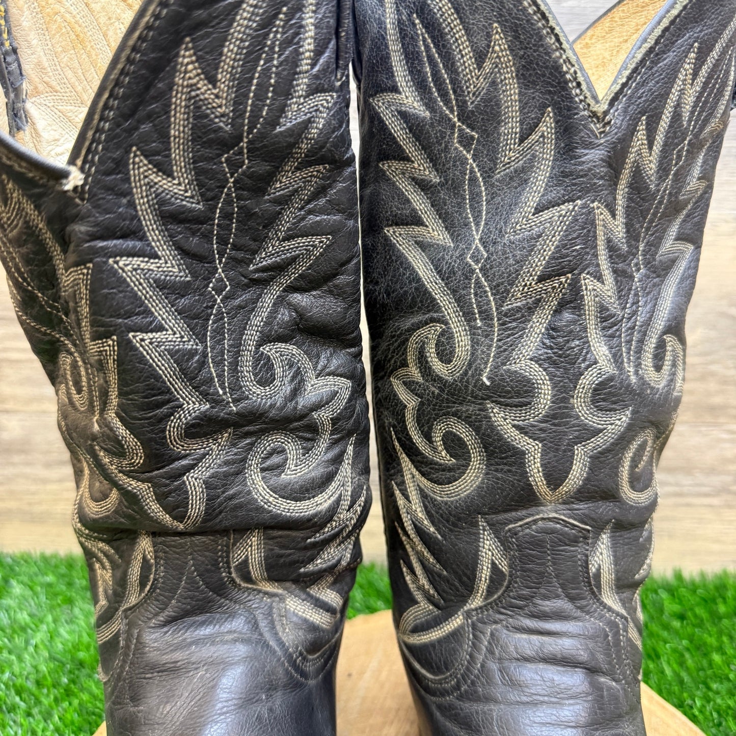 Dan Post Men - Size 10.5D - Vintage Black El Paso Western Cowboy Boots 16791