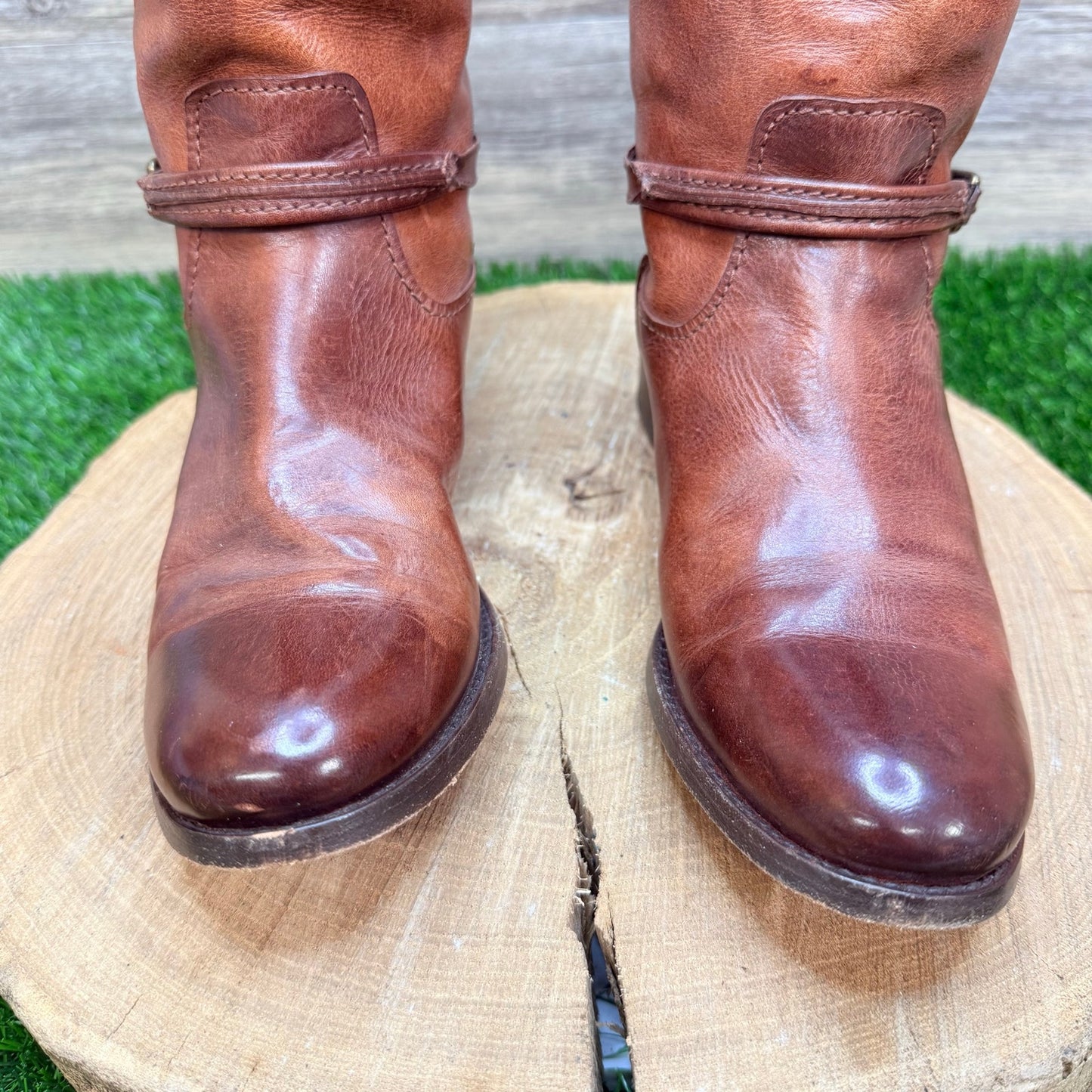 Frye Women - Size 6.5B - Brown Riding Buckle Tall Shaft Boots 3475446