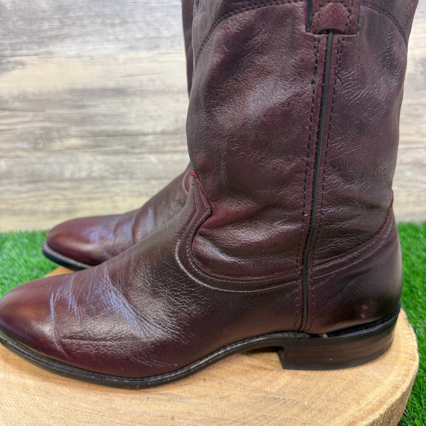 J. Chisholm Men - Size 11D - Burgundy Roper Western Cowboy Boots Style J2513