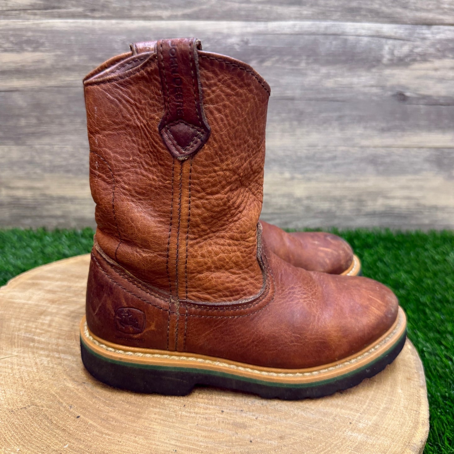 John Deere Youth -Size 13.5M - Brown Cowboy Boots Style JD2113