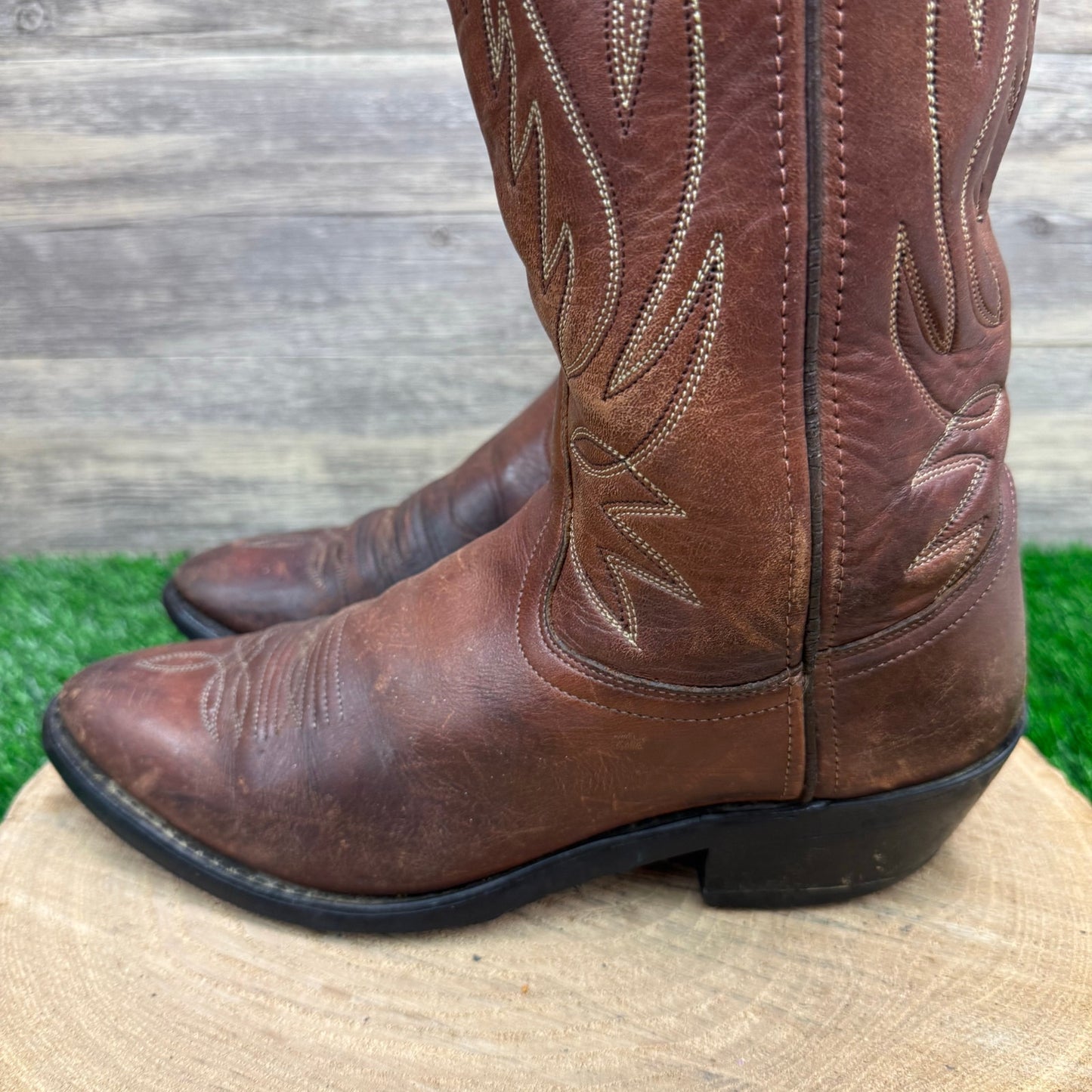 Old West Men - Size 8D - Brown Cowboy Boots Style WBM8051