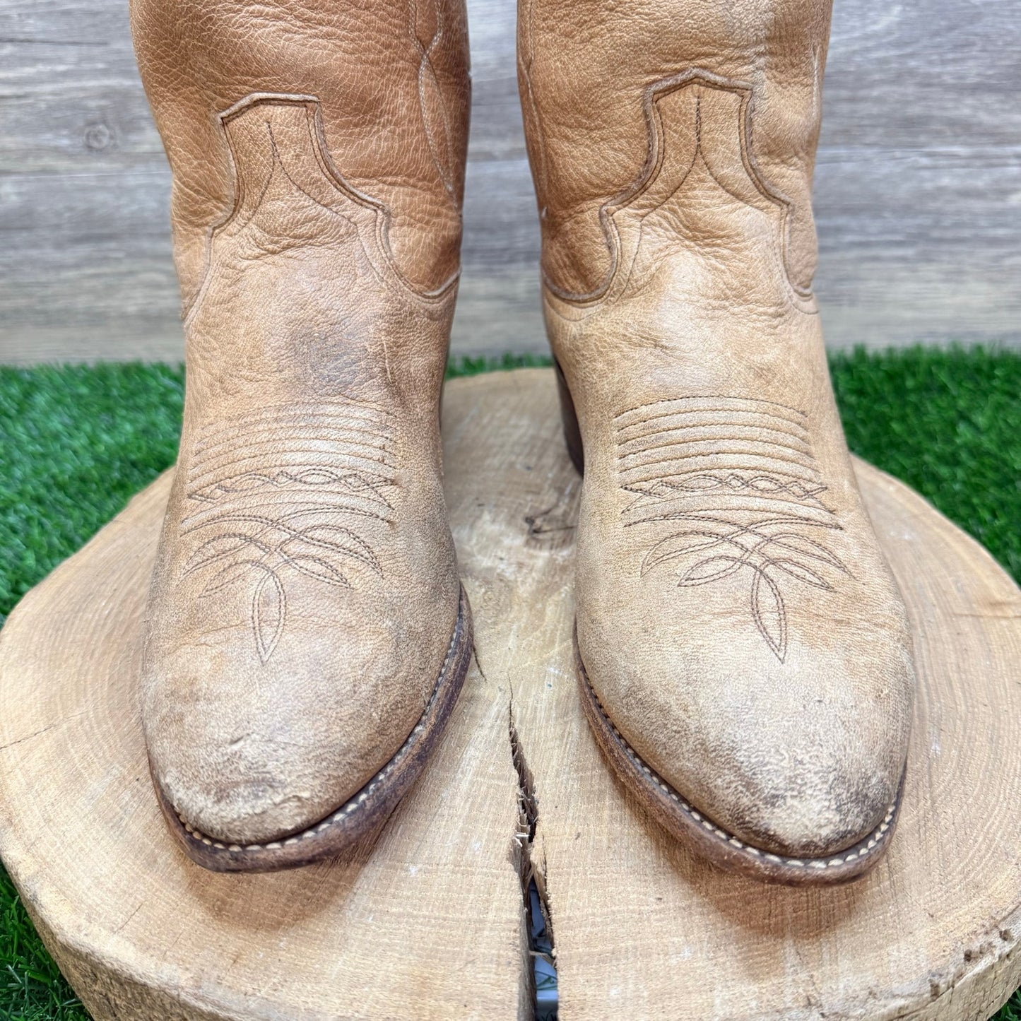 Dan Post Men - Size 9.5D - Vintage Tan Western Cowboy Boots 6557