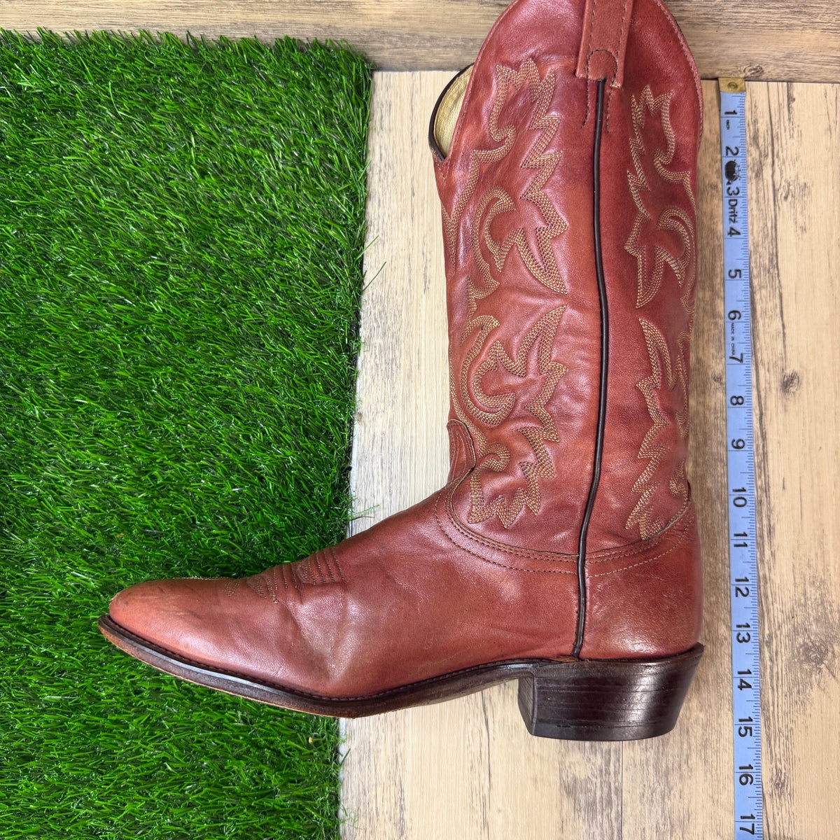 J. Chisholm Men - Size 9.5D - Vintage Copper Western Cowboy Boots Style 96057