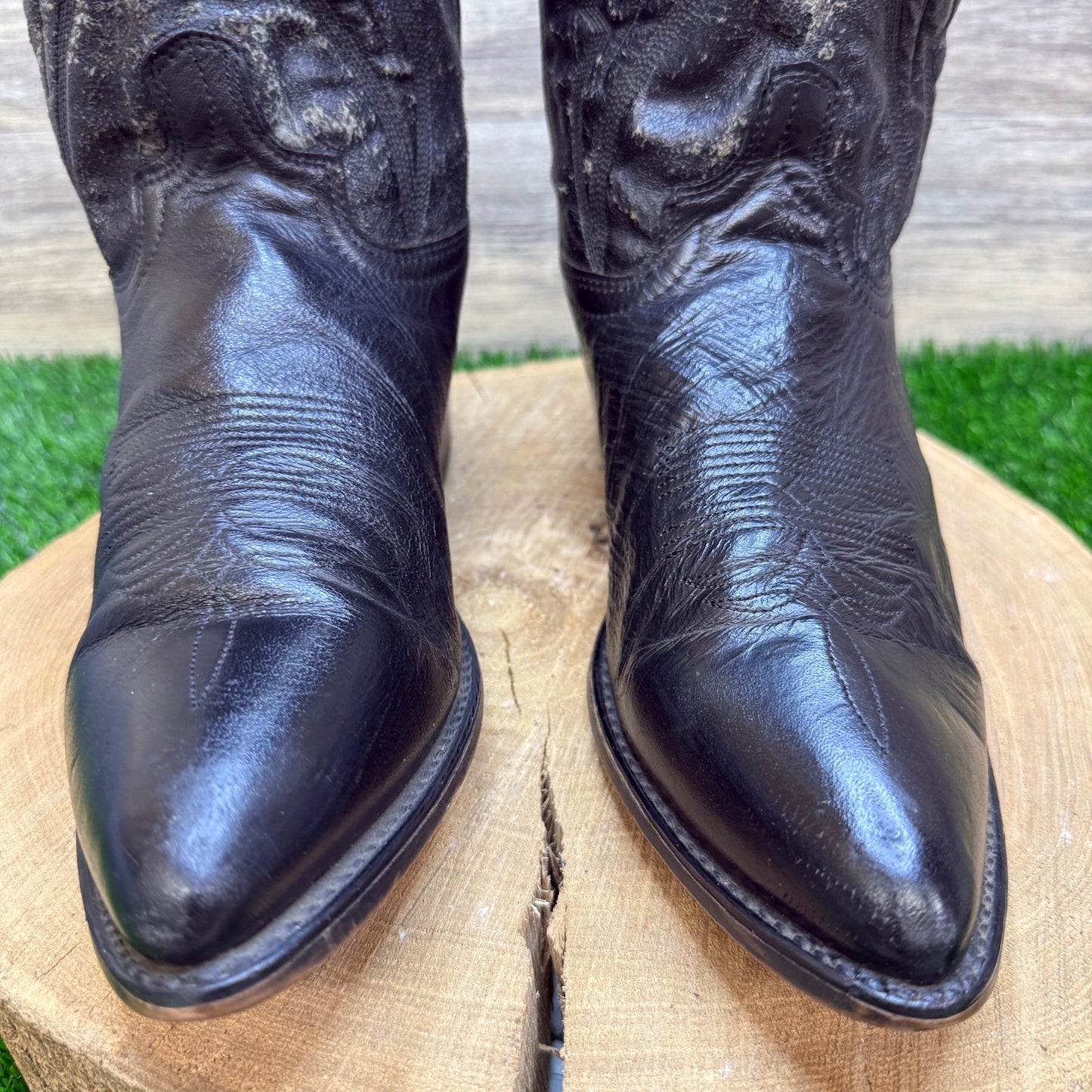 Unknown Men - Size 9.5D - Vintage Black Western Cowboy Boots Style 3008