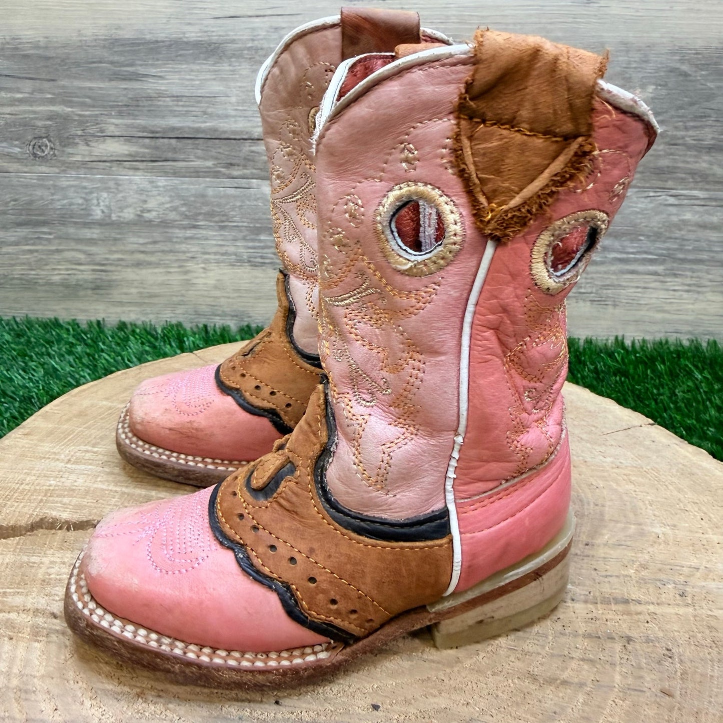 Blackstone Youth - Size 5 - Pink Horseshoe Western Cowboy Boots 463
