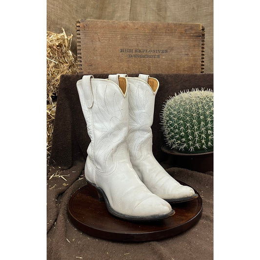 Unknown Women - Size 5.5C - Vintage White Cowboy Boots Style 3511