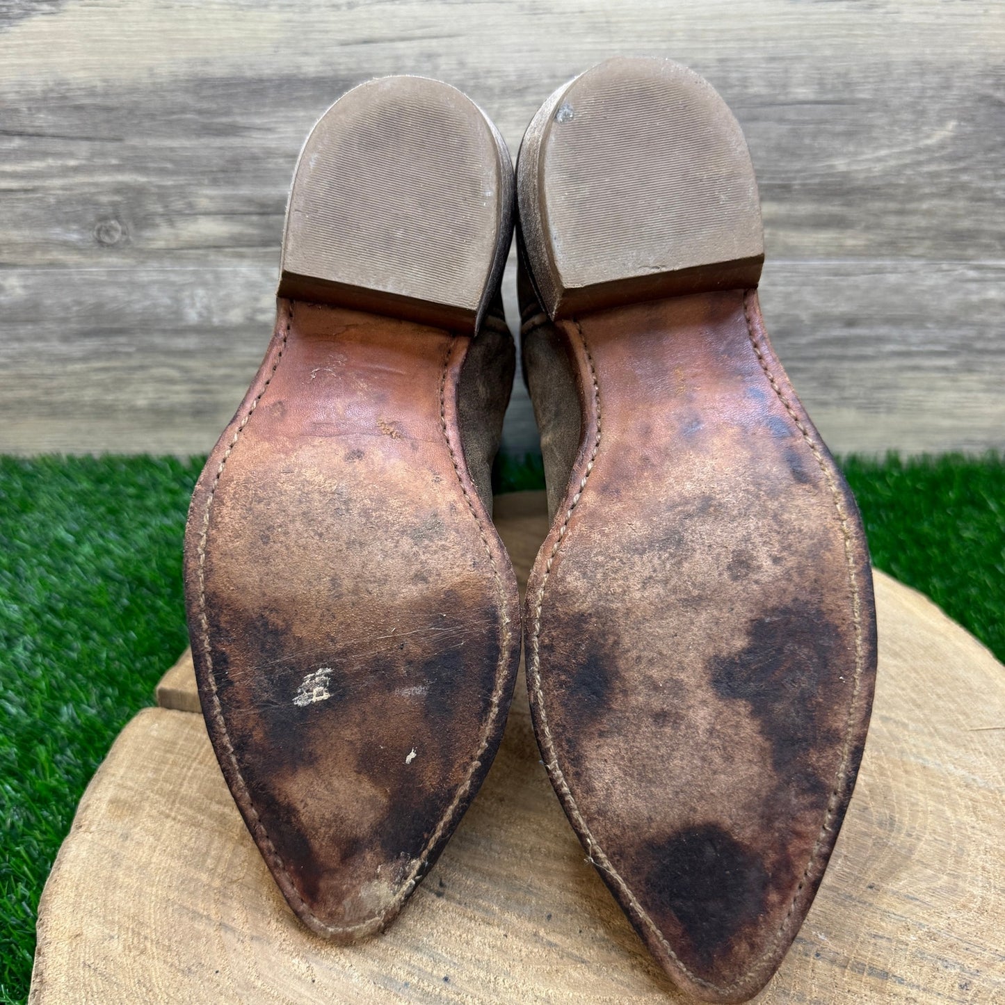 Abilene Women - Size 7.5M - Distressed Tan  Western Cowboy Style 9051