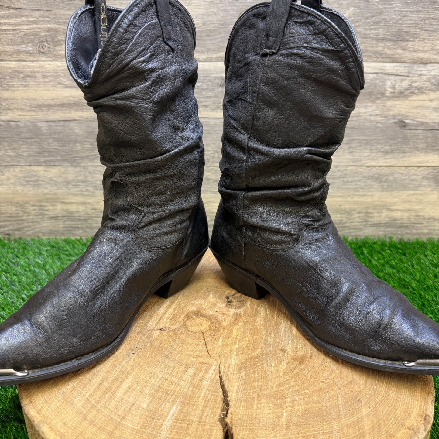 Dingo Women - Size 7M - Vintage Black Slouch Cowboy Boots Style 17310