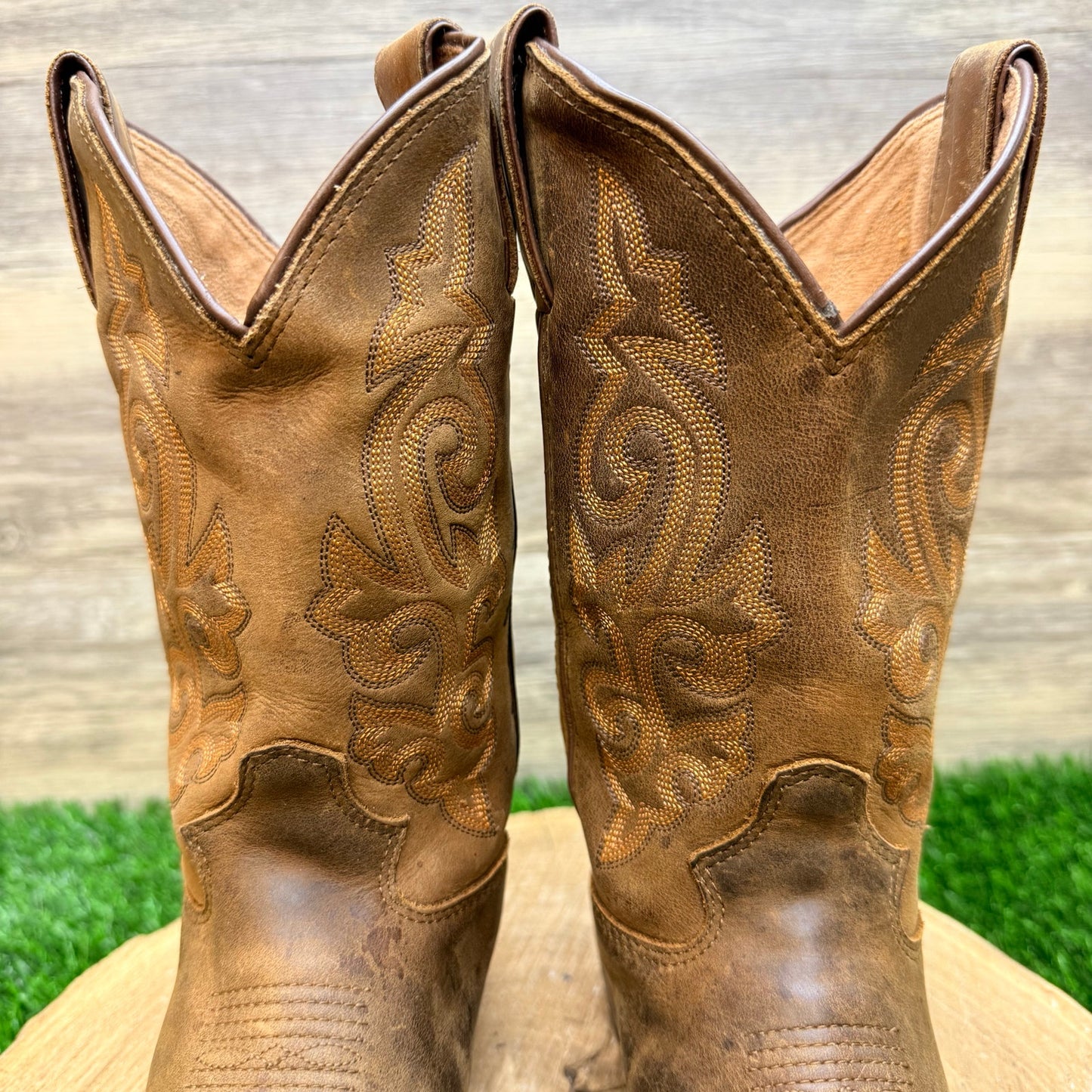 Justin Youth - Size 1D - Tan Cowboy Boots 2253Y