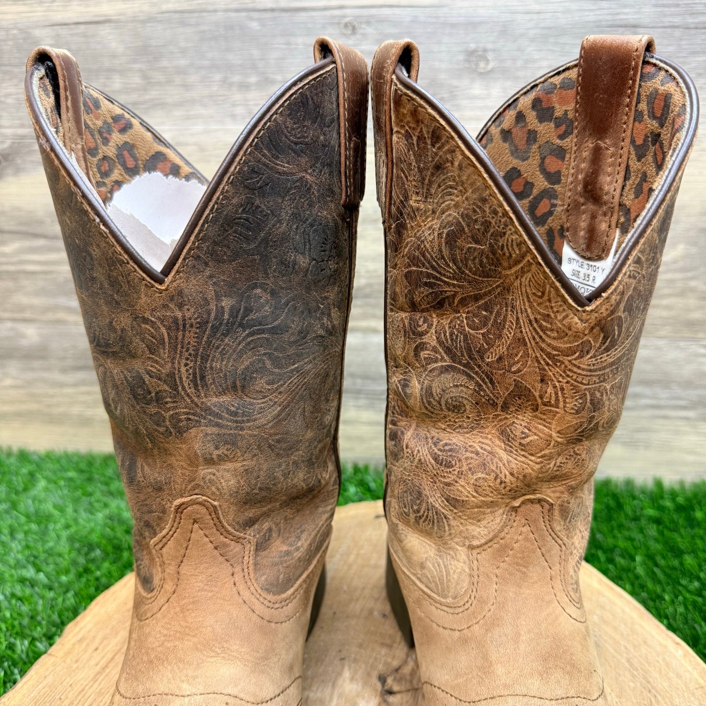 Smoky Mountain Youth - Size 3.5R - Brown Square Toe Cowboy Boots 3101Y