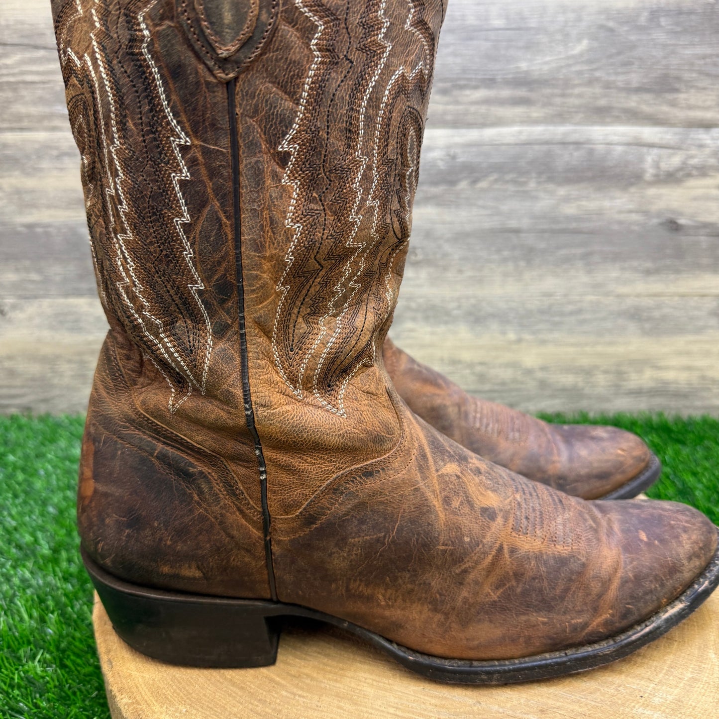 JB Dillon Men - Size 10D - Brown Goat Skin Cowboy Boots Style JBM3205