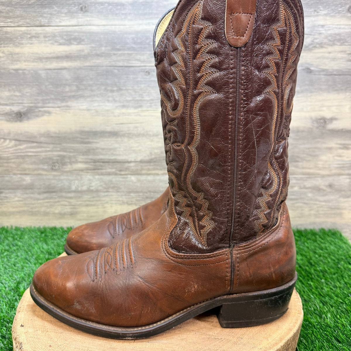 Iron Age Men - Size 10 - Vintage Brown Steel Toe Cowboy Boots K7395320