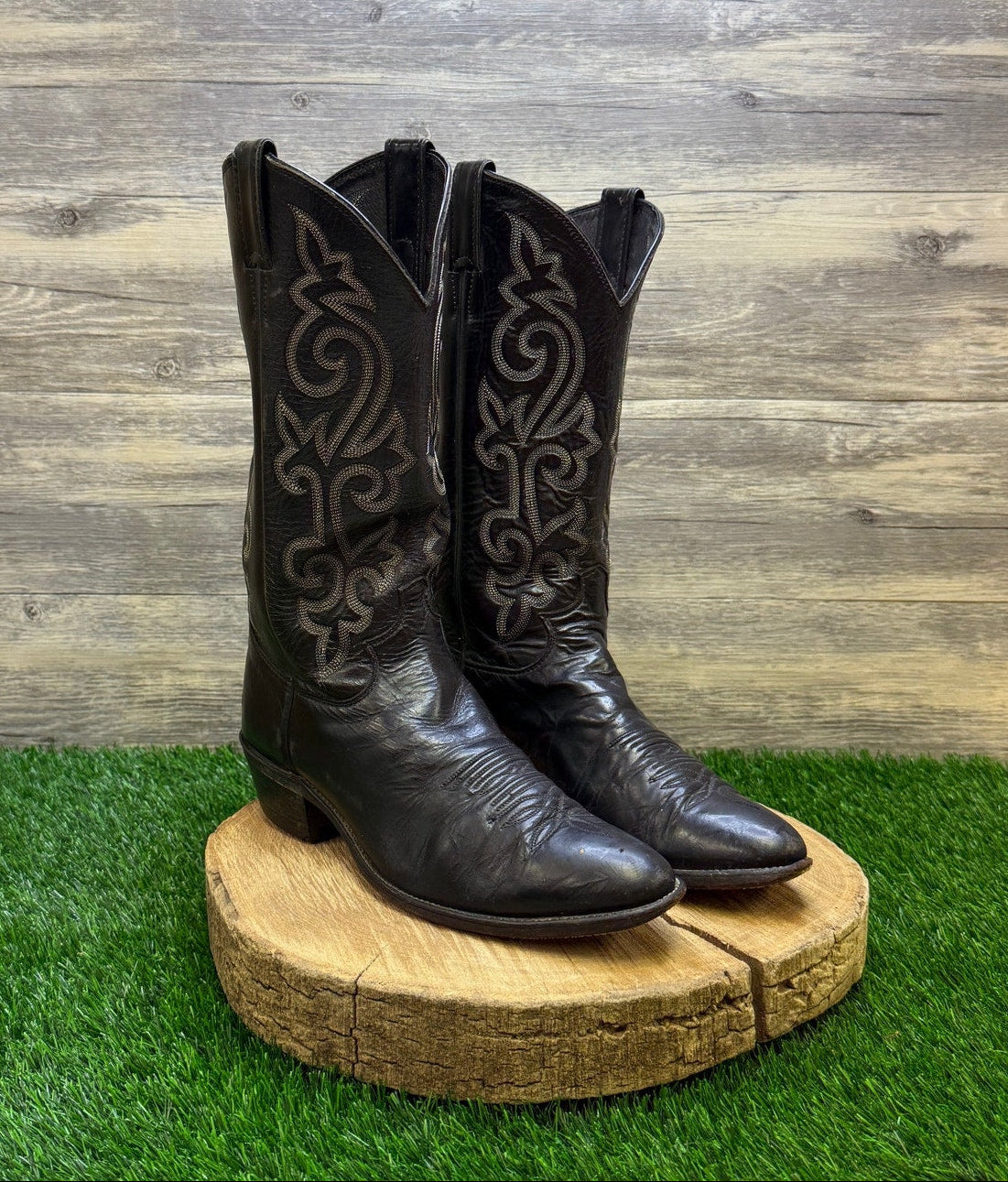 Justin Men - Size 10D - Black London Cowboy Boots Style 1409