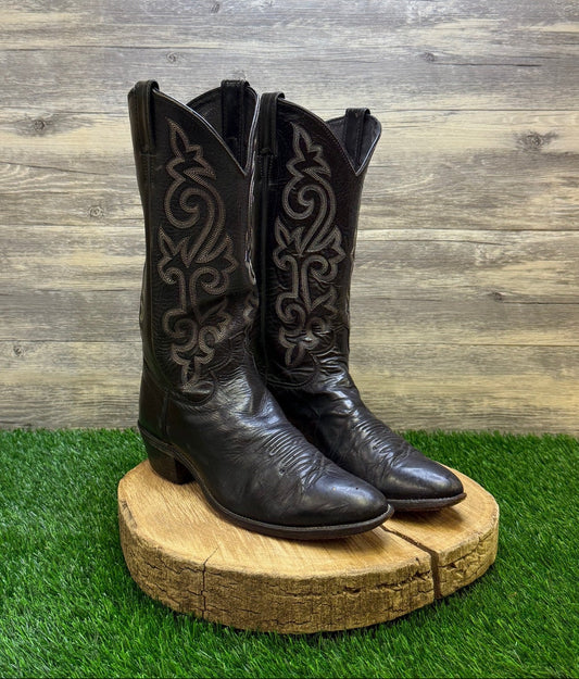 Justin Men - Size 10D - Black London Cowboy Boots Style 1409