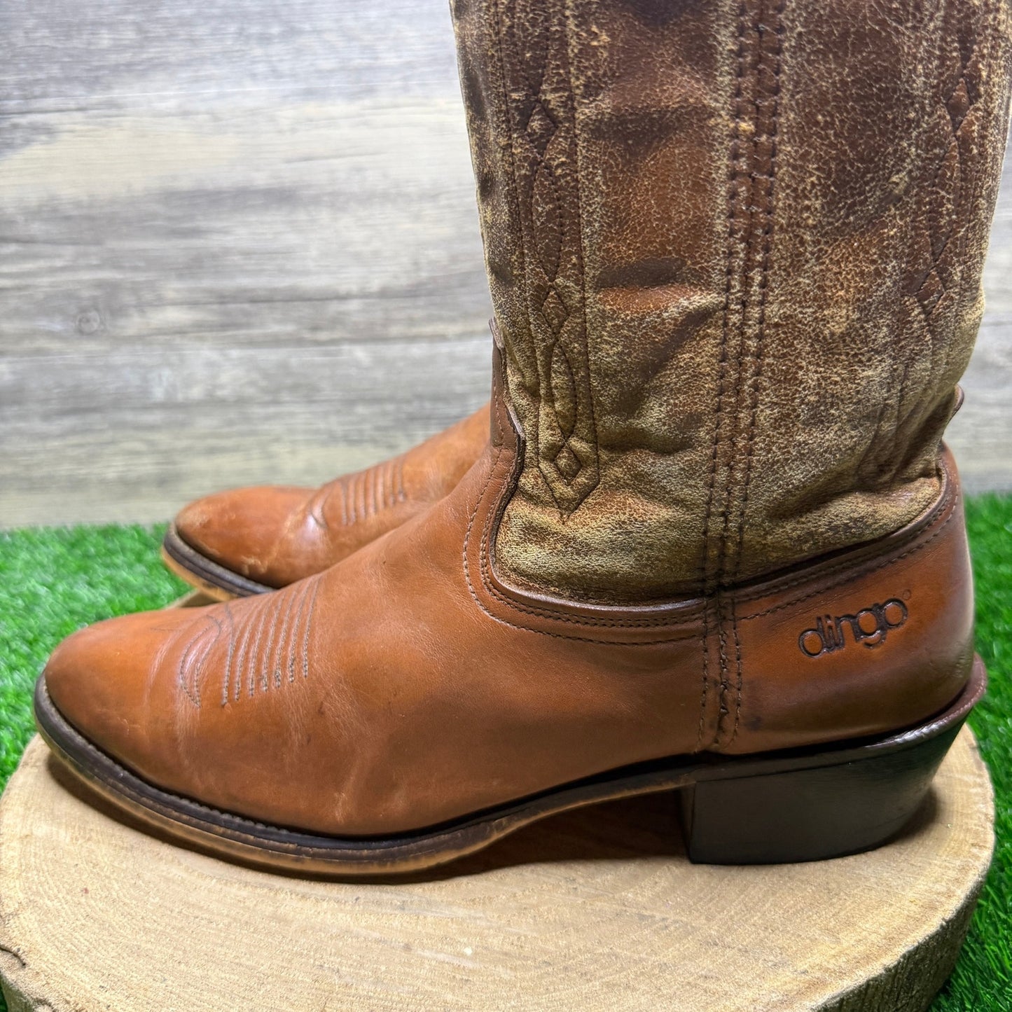 Dingo Men - Size 12D - Vintage Tan Western Cowboy Boots Style 5945