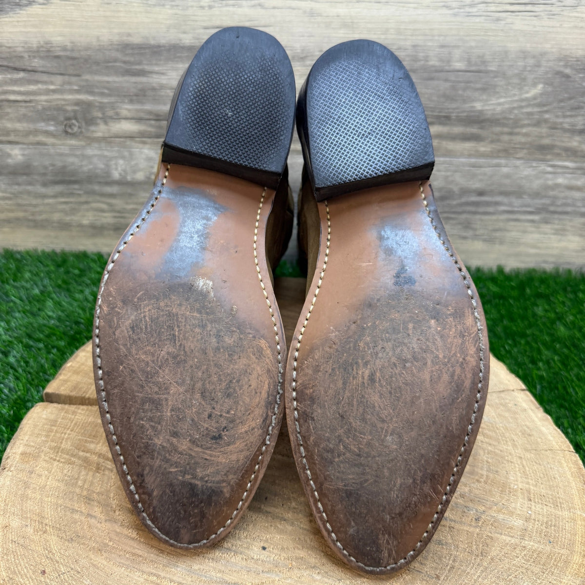 Unknown Men - Size 8D - Vintage Tan Suede Western Cowboy Boots Style 3851