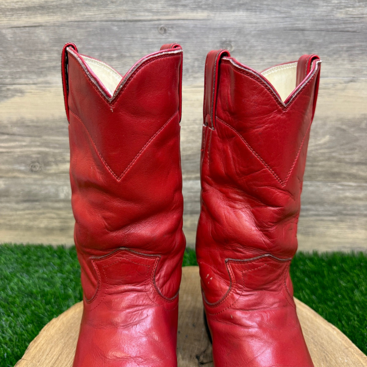 Justin Women - Size 7B - Vintage Red Roper Western Cowboy Boots Style L3055