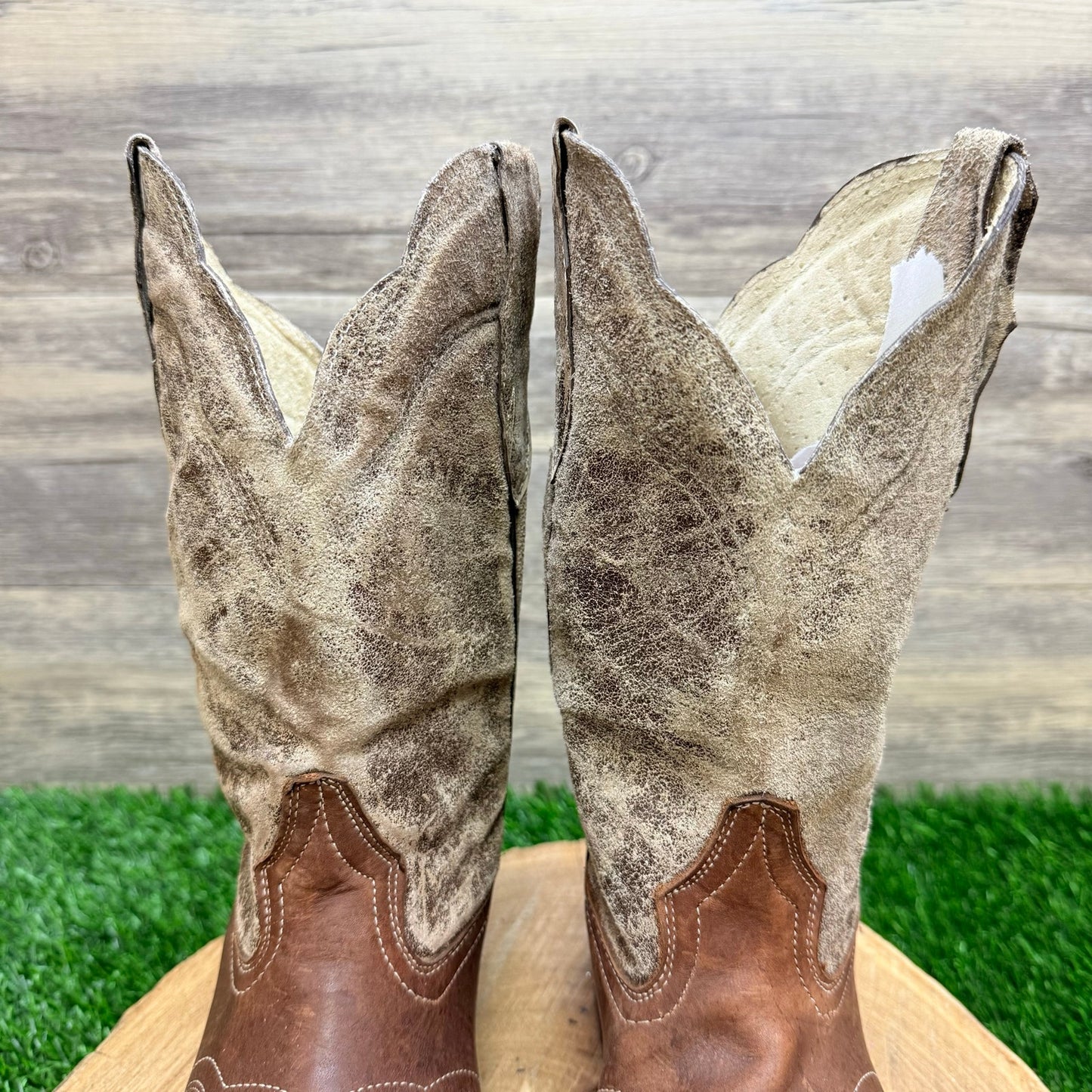 Eduardo’s Women - Size 6 - Brown Snip Toe Cowboy Boots 495