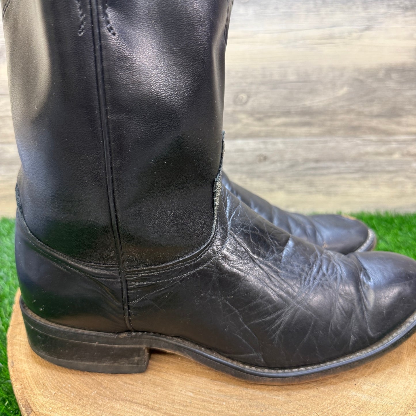 Laredo Men - Size 9.5EE - Vintage Black Roper Western Cowboy Boots Style 7902