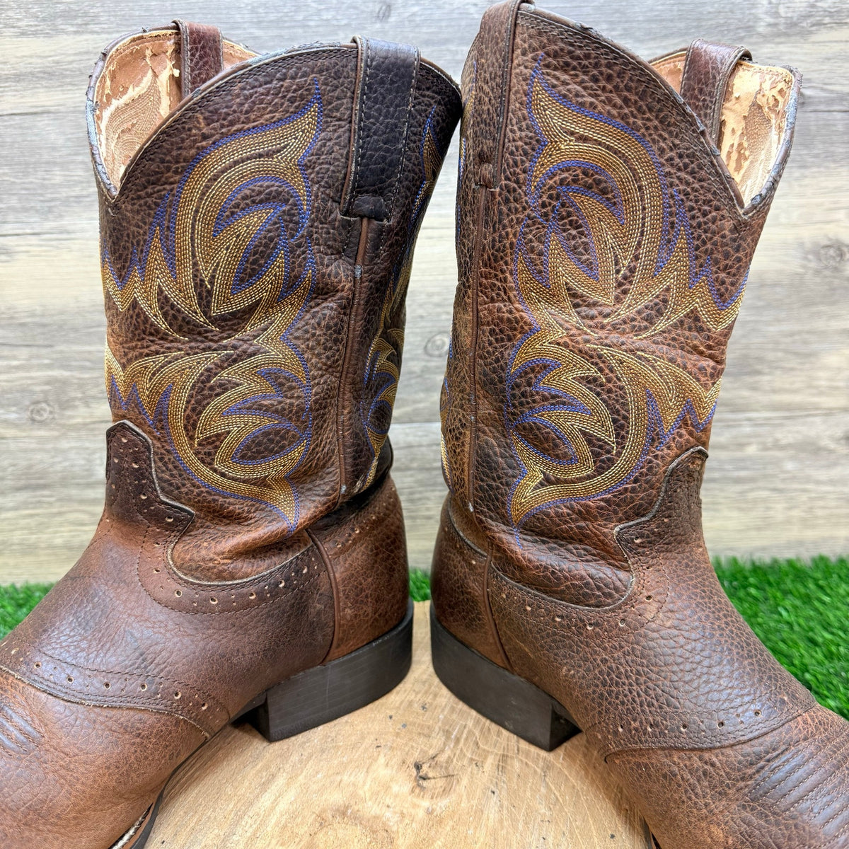 Justin Men - Size 10.5D - Brown Stampede Western Cowboy Boots 7200