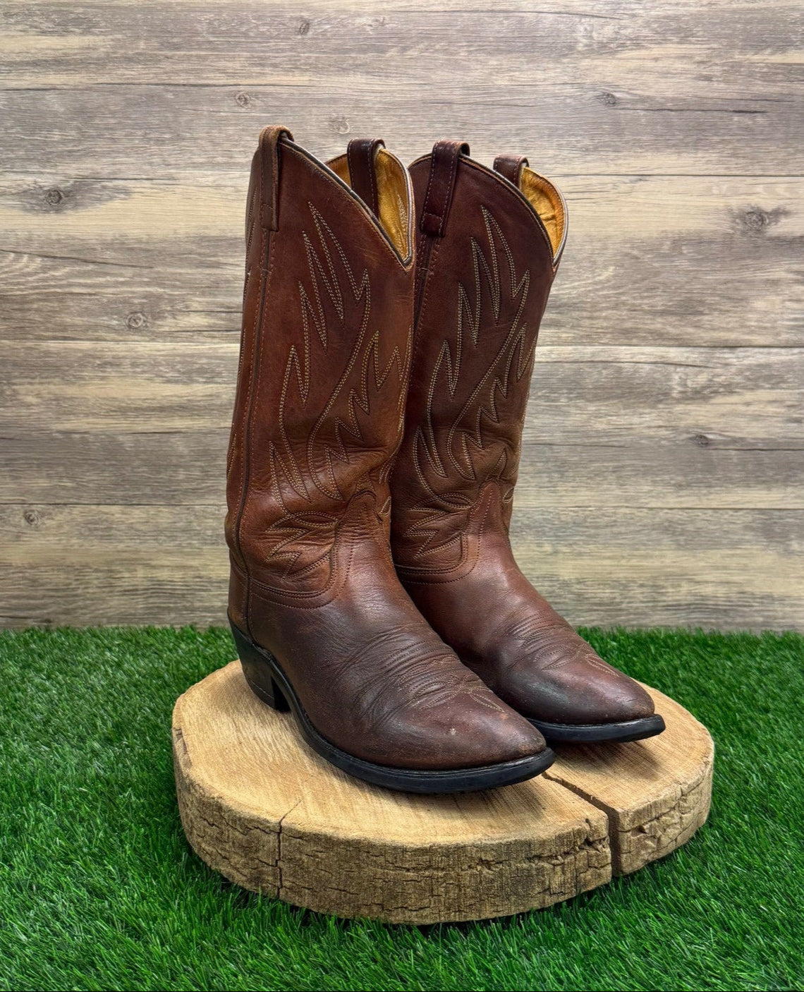 Old West Men - Size 8D - Brown Cowboy Boots Style WBM8051