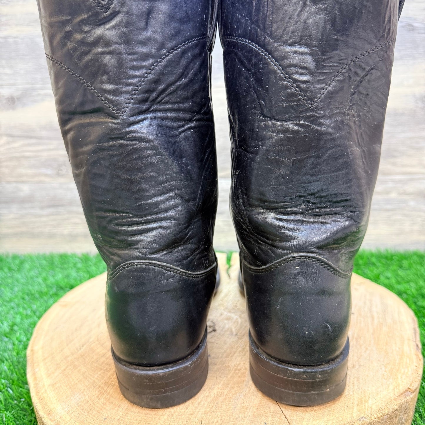 Justin Men - Size 7.5D - Black Roper Cowboy Boots 3133