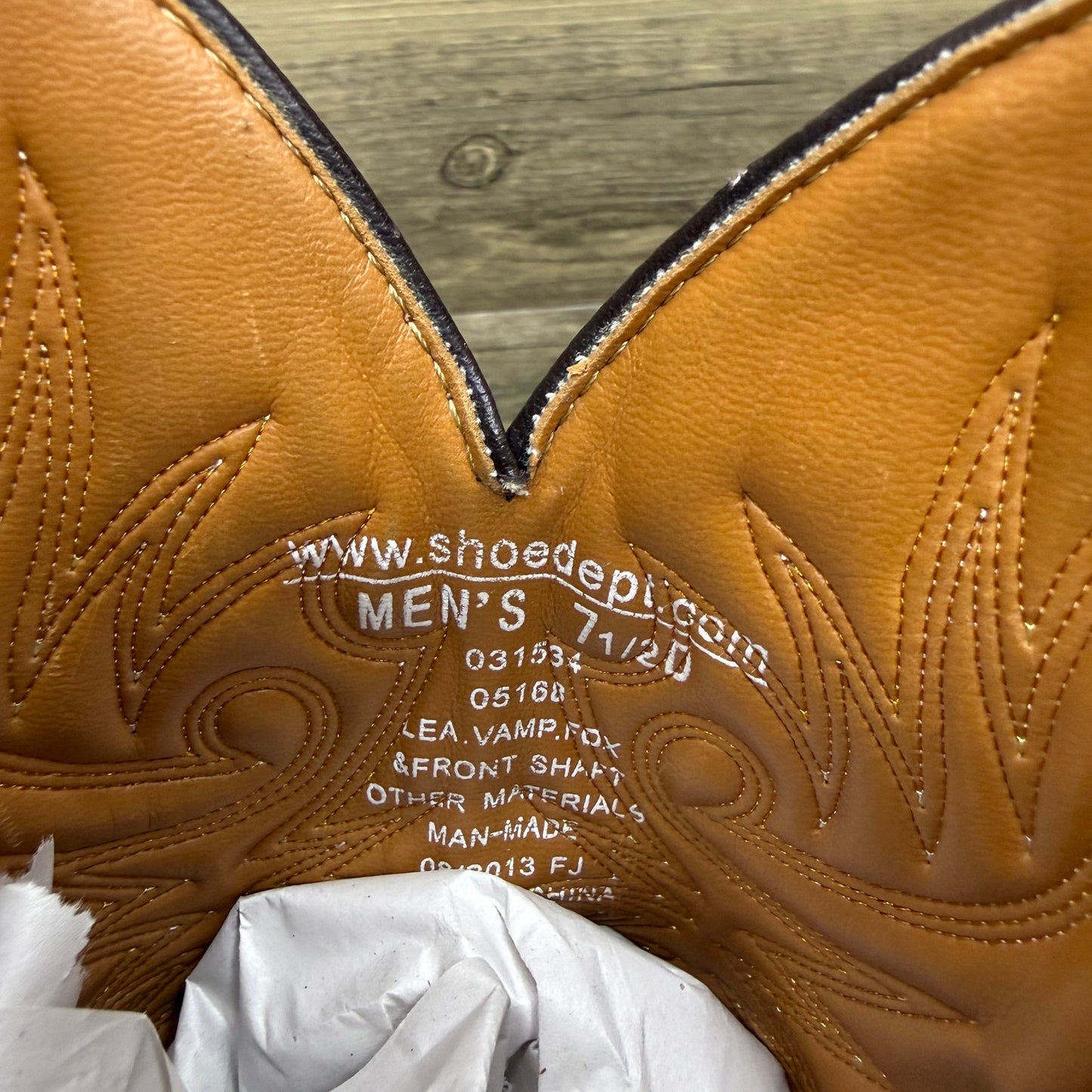 Shoe Department Men - Size 7.5D - Two Tone Brown Western Cowboy Boots 05168