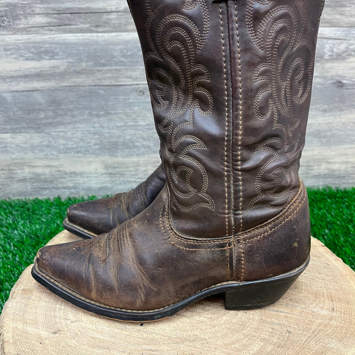 Laredo Women - Size 6.5M - Brown Snip Toe Cowboy Boots Style 5763