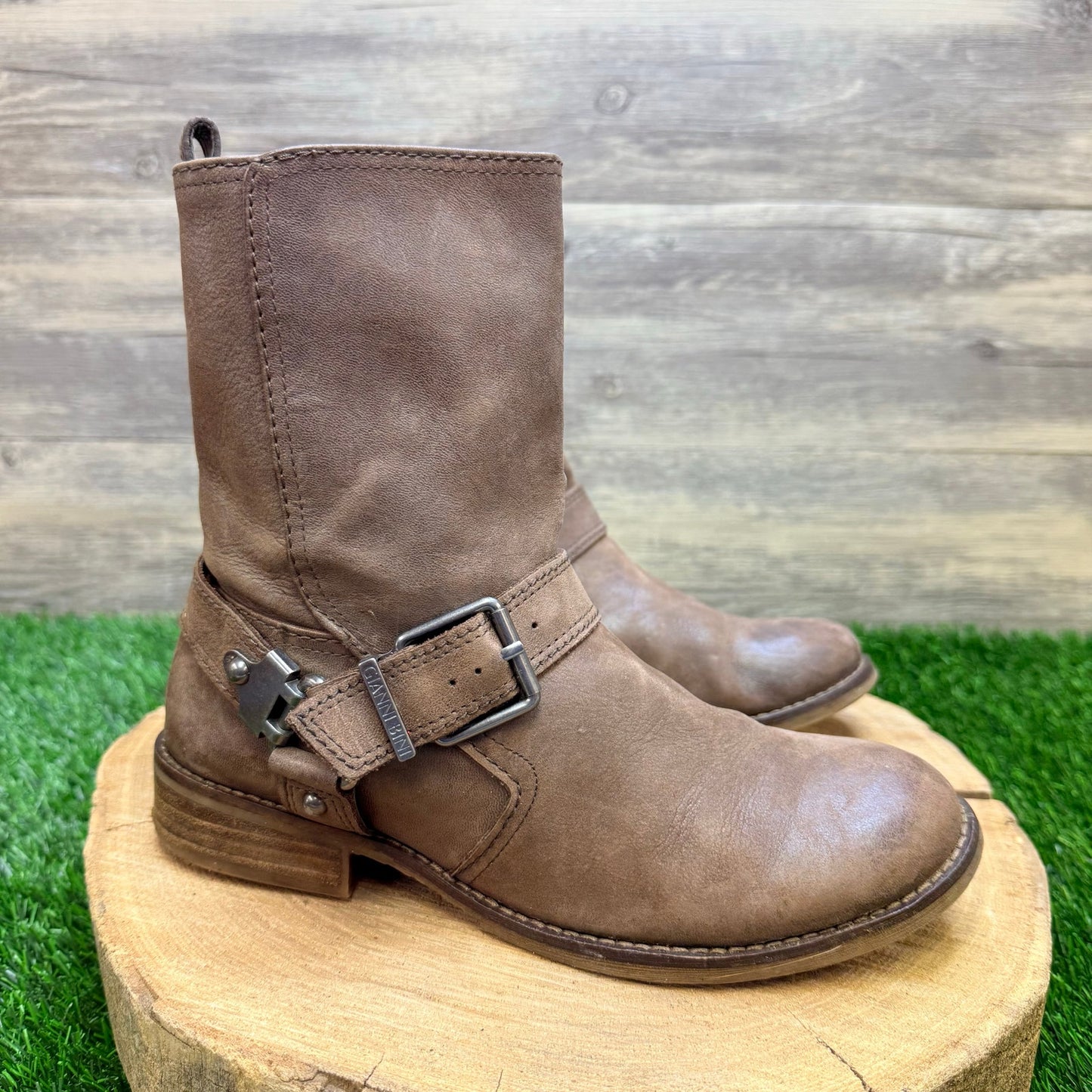 Gianni Bini Women - Size 7 - Brown Strappy Ankle Boots