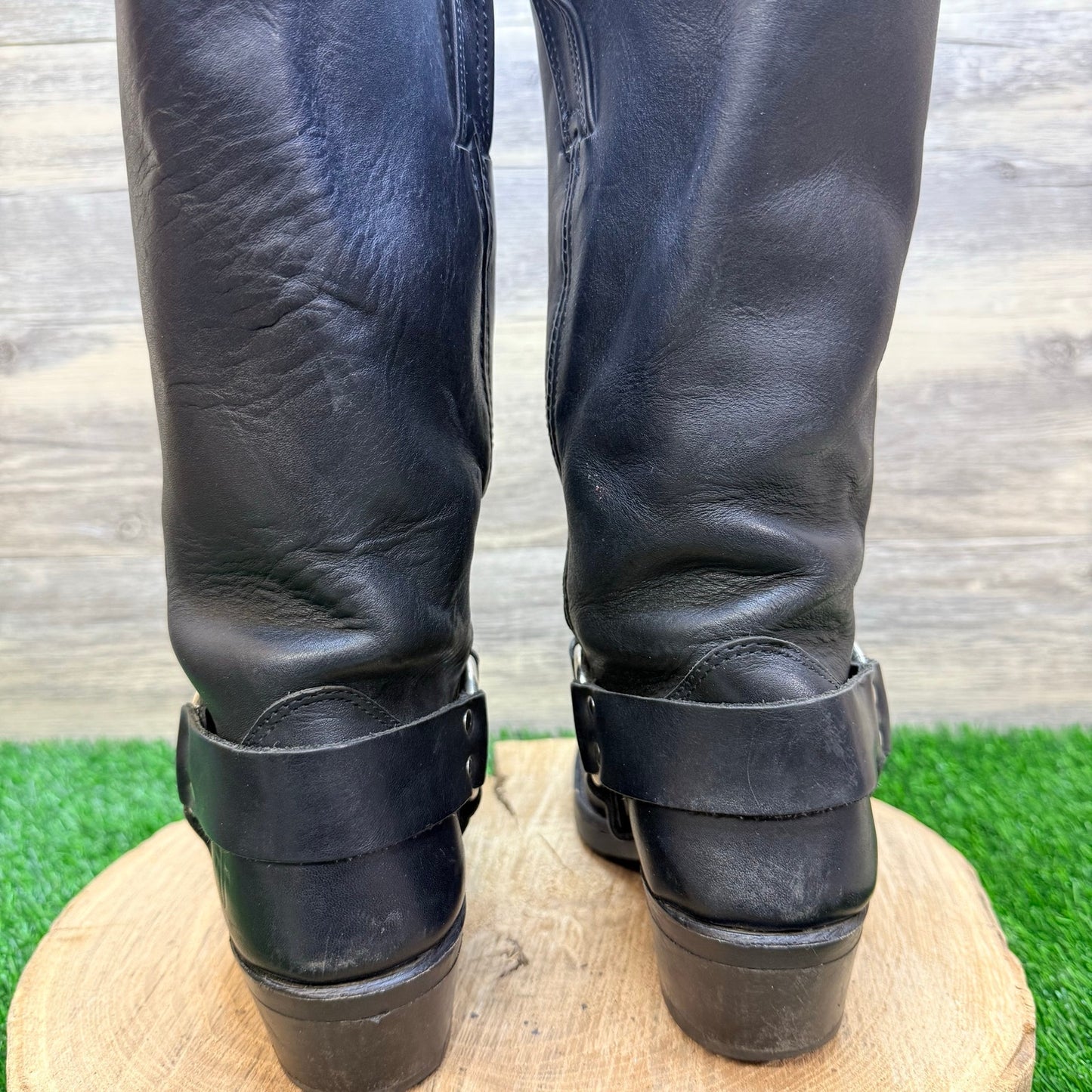 Frye Women - Size 6.5M - Black Moto Square Toe Cowboy Boots 77300