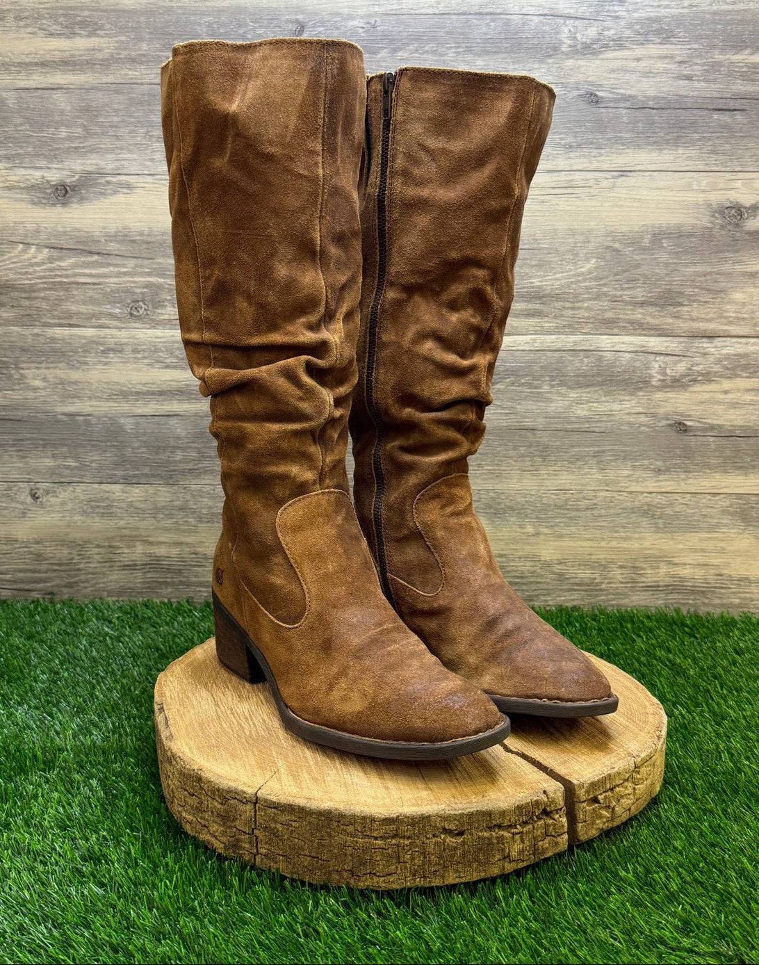 Born Women - Size 9M - Brown Suede Slouch Tall Boots Style CQG17