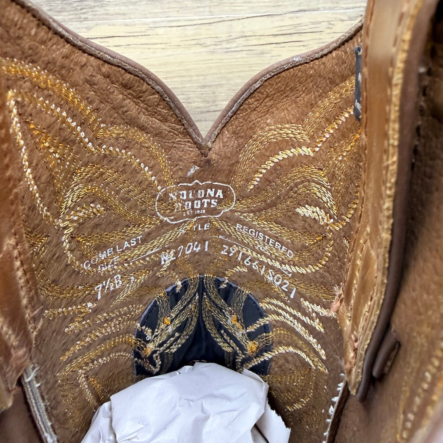 Nocona Women - Size 7.5B - Antiqued Brown Square Cowboy Boots NL7041