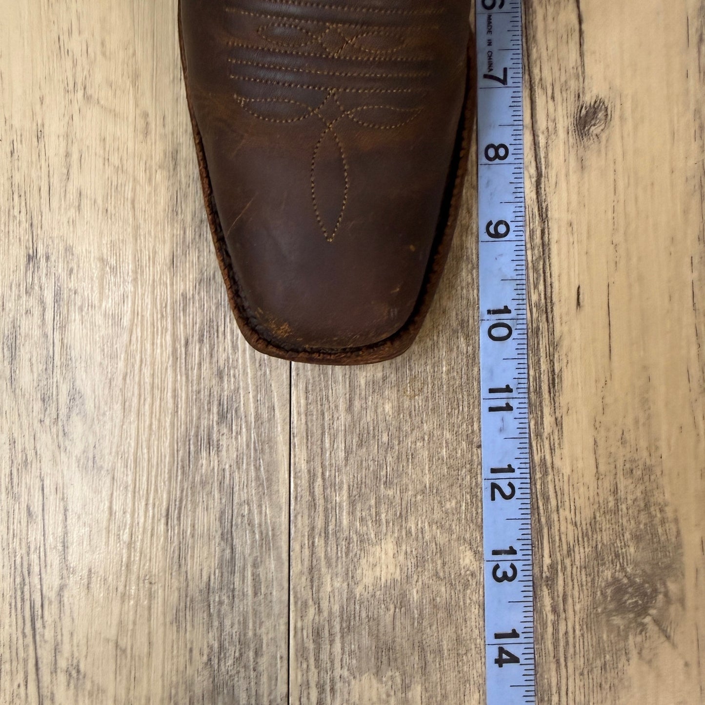 Tony Lama Women - Size 7B - Brown/Coral Square Toe Western Cowboy Boots 0218