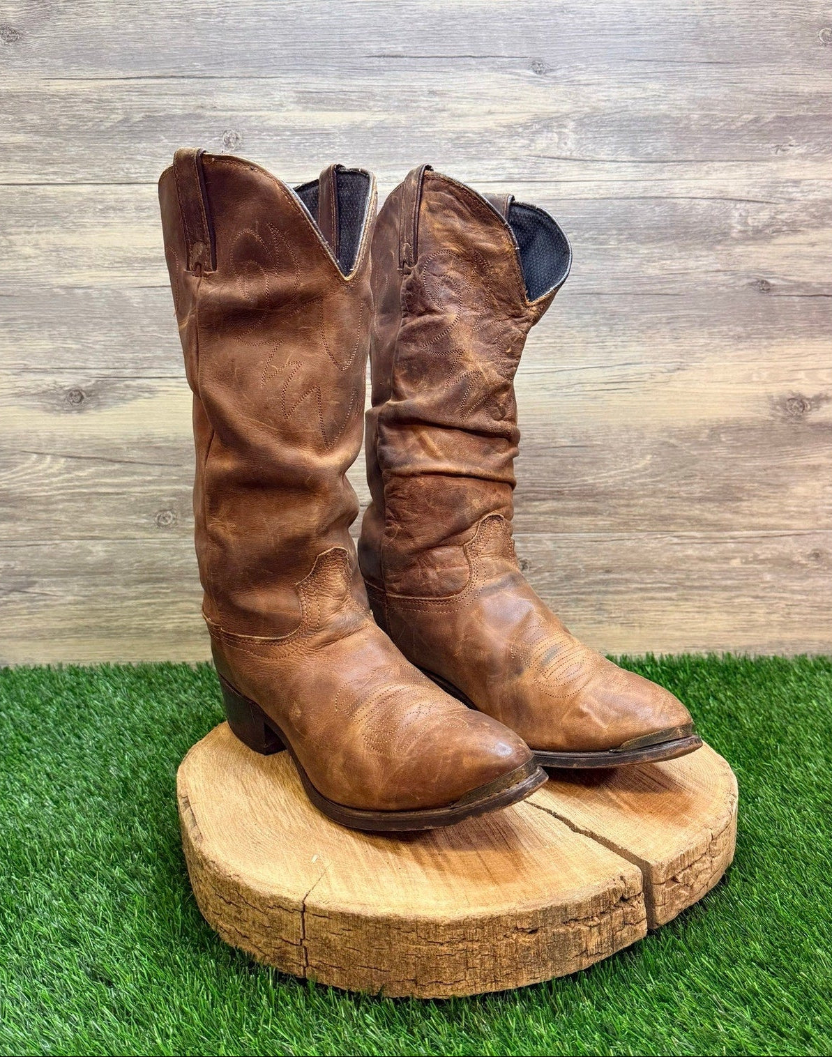 Durango Men - Size 11D - Vintage Brown Slouch Cowboy Boots SW542