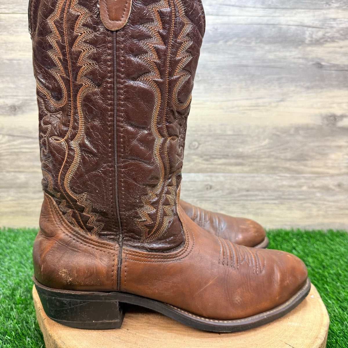 Iron Age Men - Size 10 - Vintage Brown Steel Toe Cowboy Boots K7395320