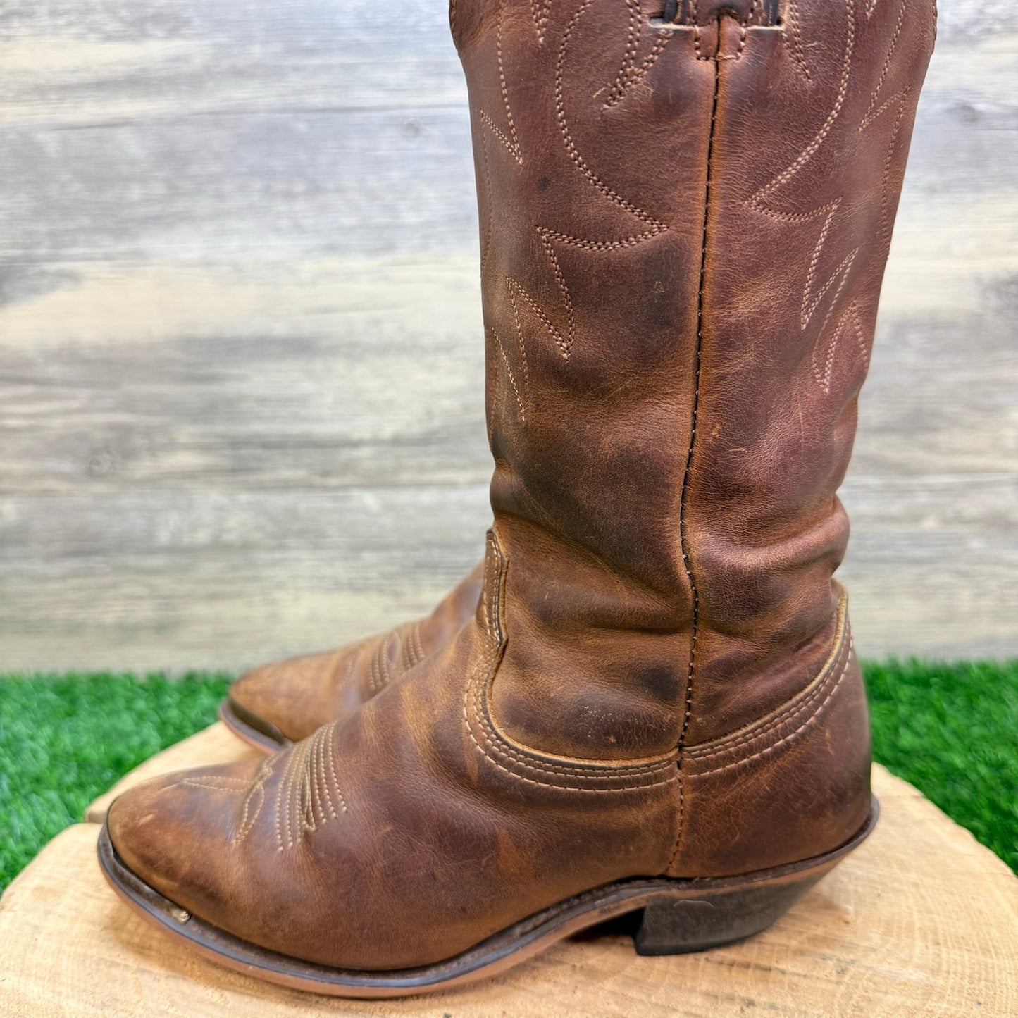 Rodeo Dr Women - Size 5 - Brown Soft Leather Slouch Cowboy Boots 36061