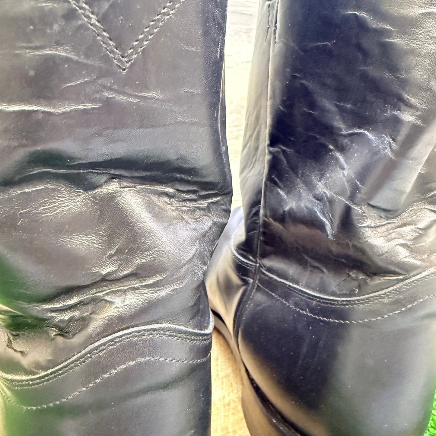Justin Women - Size 14EE - Black Roper Western Cowboy Boots 3133
