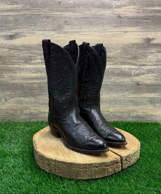 J. Chisholm Women - Size 7M - Vintage Black Cowboy Boots Style 54275