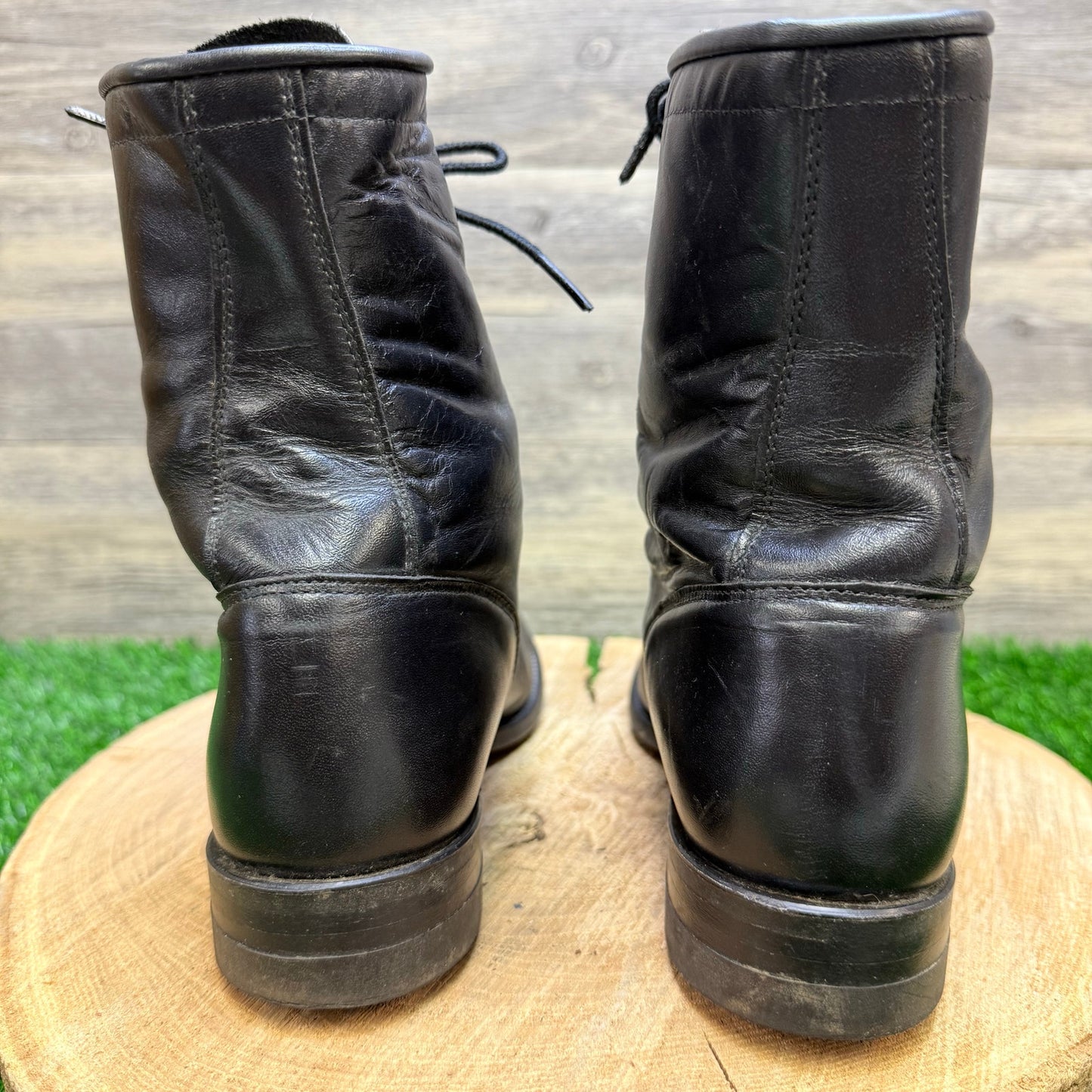 Justin Women - Size 7B - Vintage Black Lace Up Boots L0506