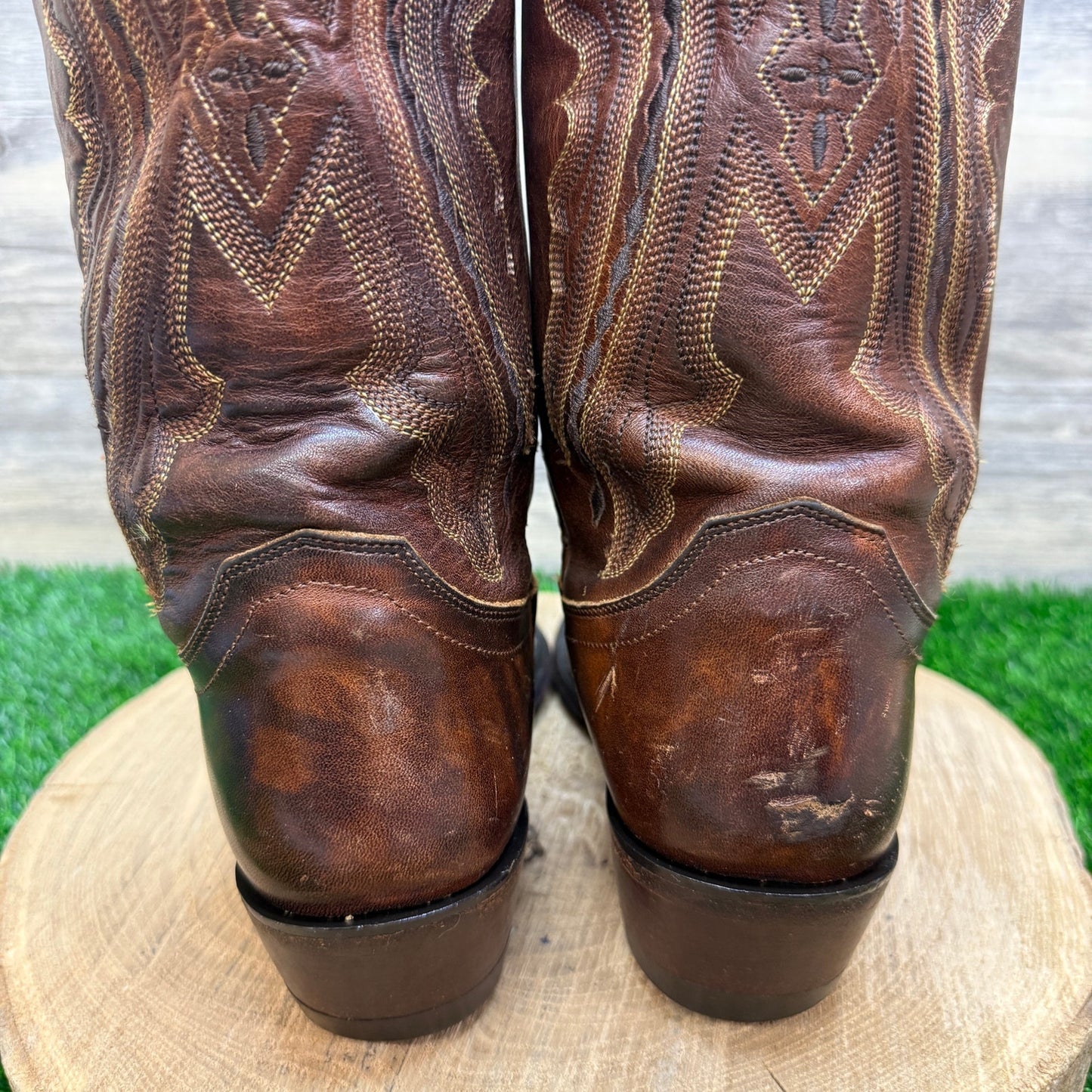 Justin Men - Size 8.5EE - Tan Western Cowboy Boots Style 2421