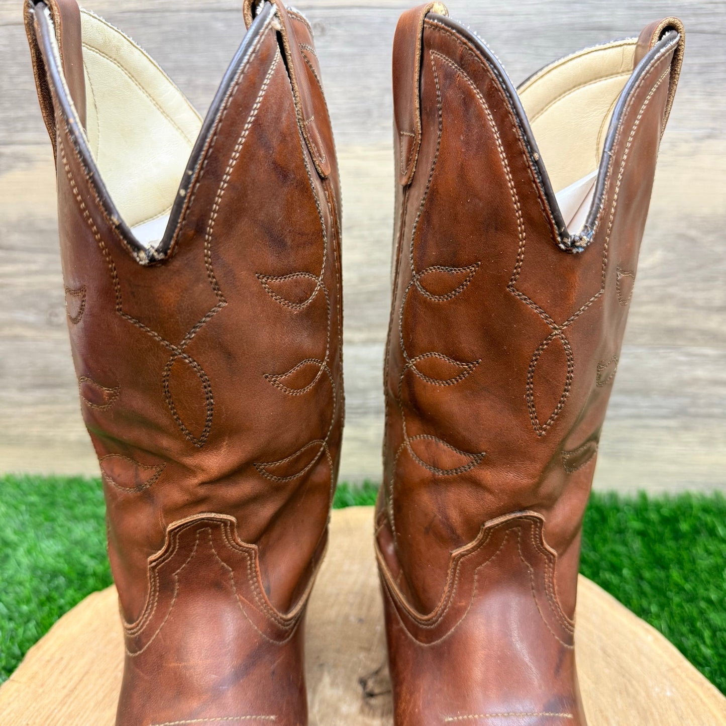 Acme Youth - Size 4.5D - Vintage Brown Western Cowboy Boots 5733